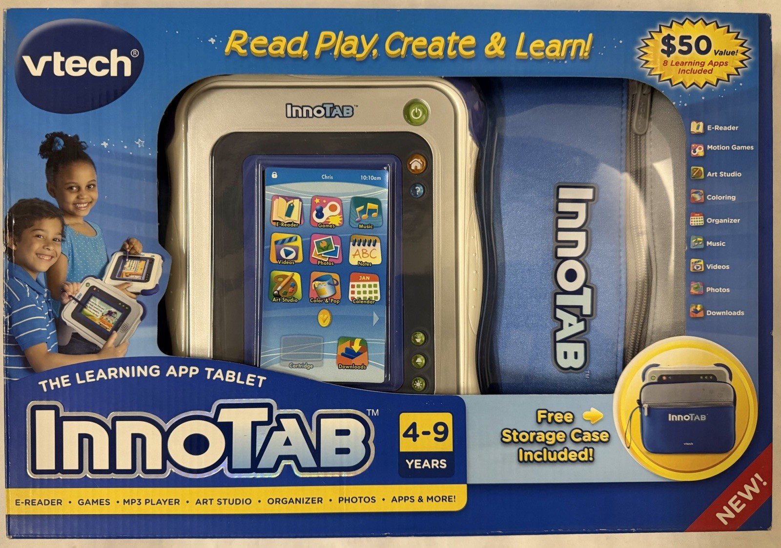 +NEW+ Vtech Innotab Learning App Tablet Blue With Storage Case Bundle SEALED 🔥
