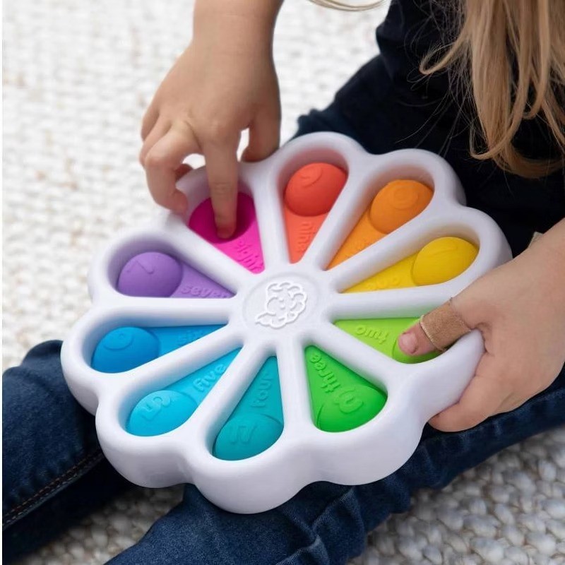 Dimpl Digits Toy: Language Skills, Shapes and Colors, Memory Skills, Silicone
