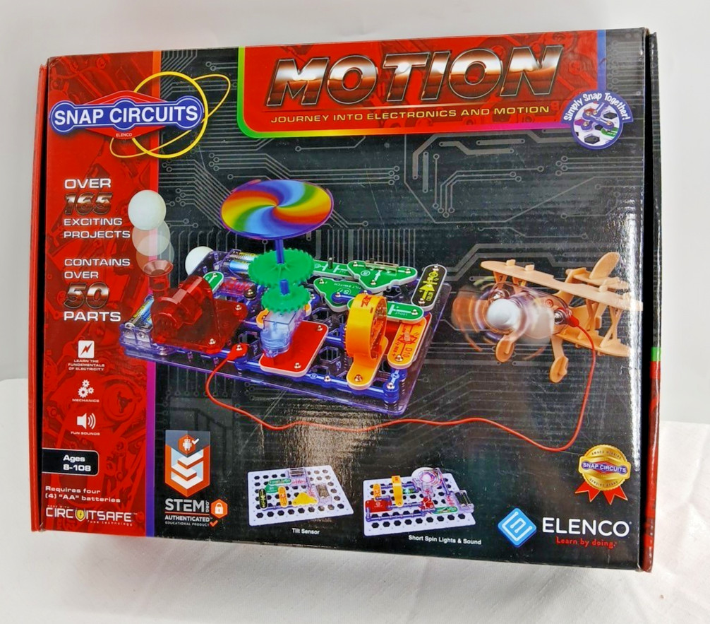 Motion Electronics Discovery Kit SCM-165 Elenco Snap Circuits Ages 8-108