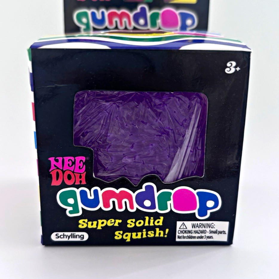 Schylling Nee Doh Gumdrop Super Solid Squish Squeeze Toy, Purple, Ages 3+