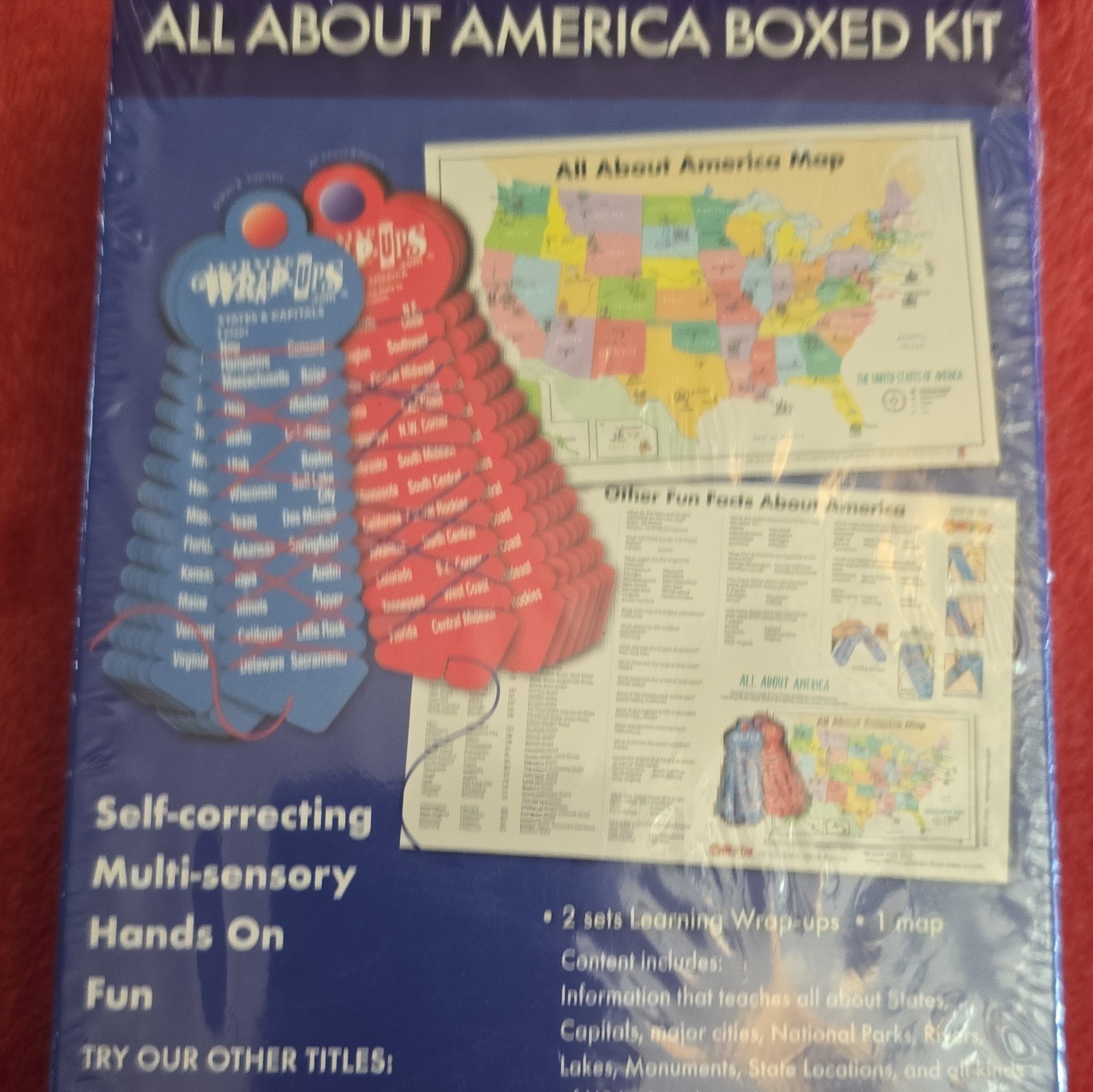States & Capitals Learning Wrap-Ups Boxed Kit with All About America Map