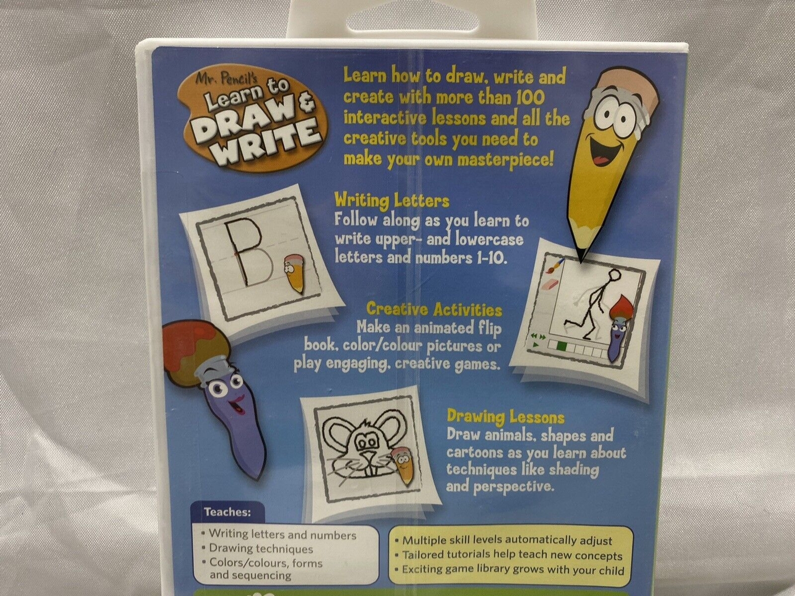 LeapFrog Leapster Game Mr Pencil Learn to Draw and Write Educational Game New