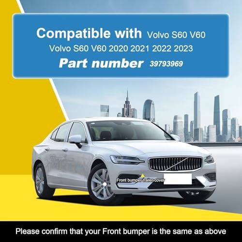 Car Front Bumper Tow Hook Cover Compatible With Volvo S60 V60 2020 Lava Red
