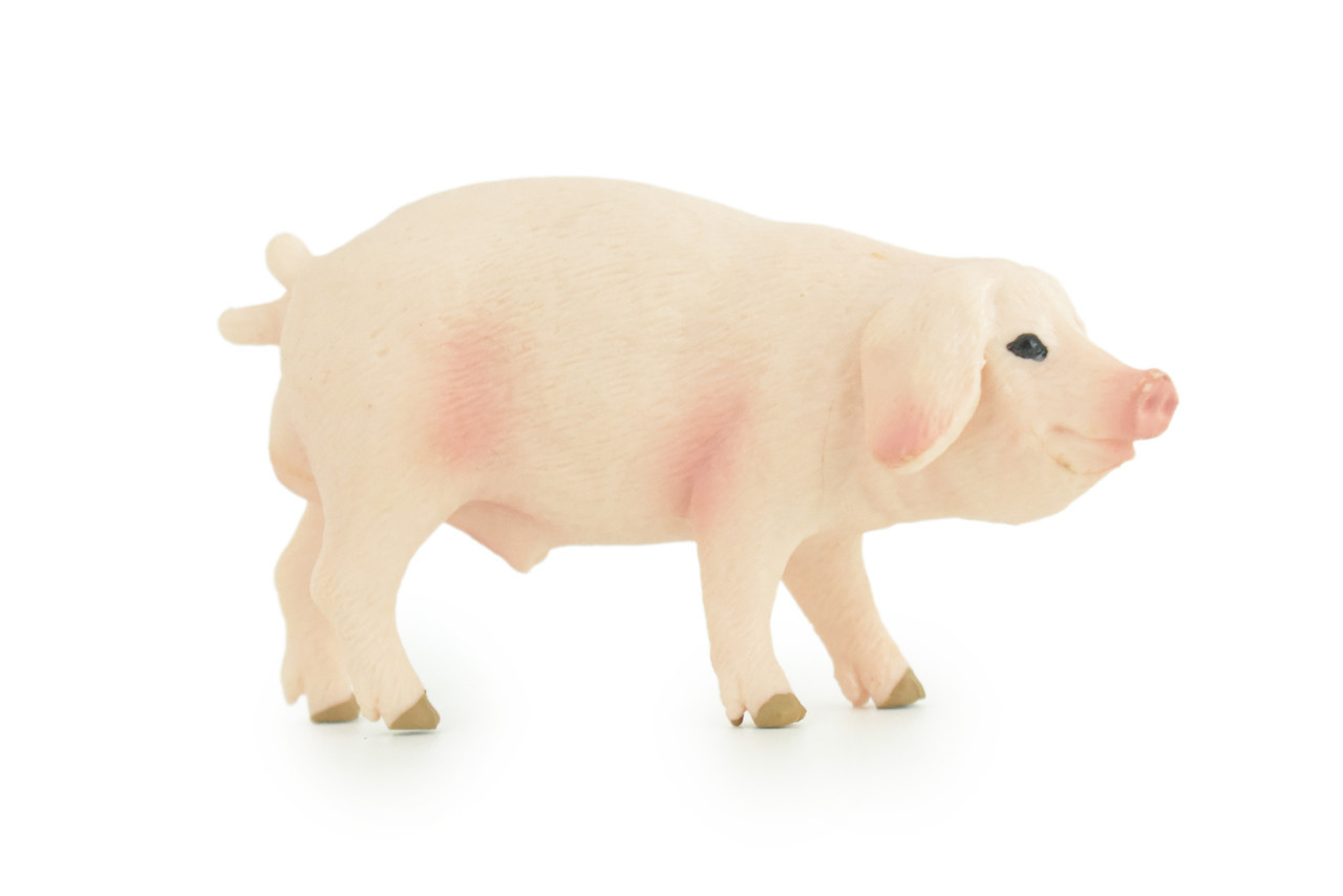 Toy Pig, Farm Animal, Realistic Hand Painted Rubber Model, 4 Inches CH975 BB213
