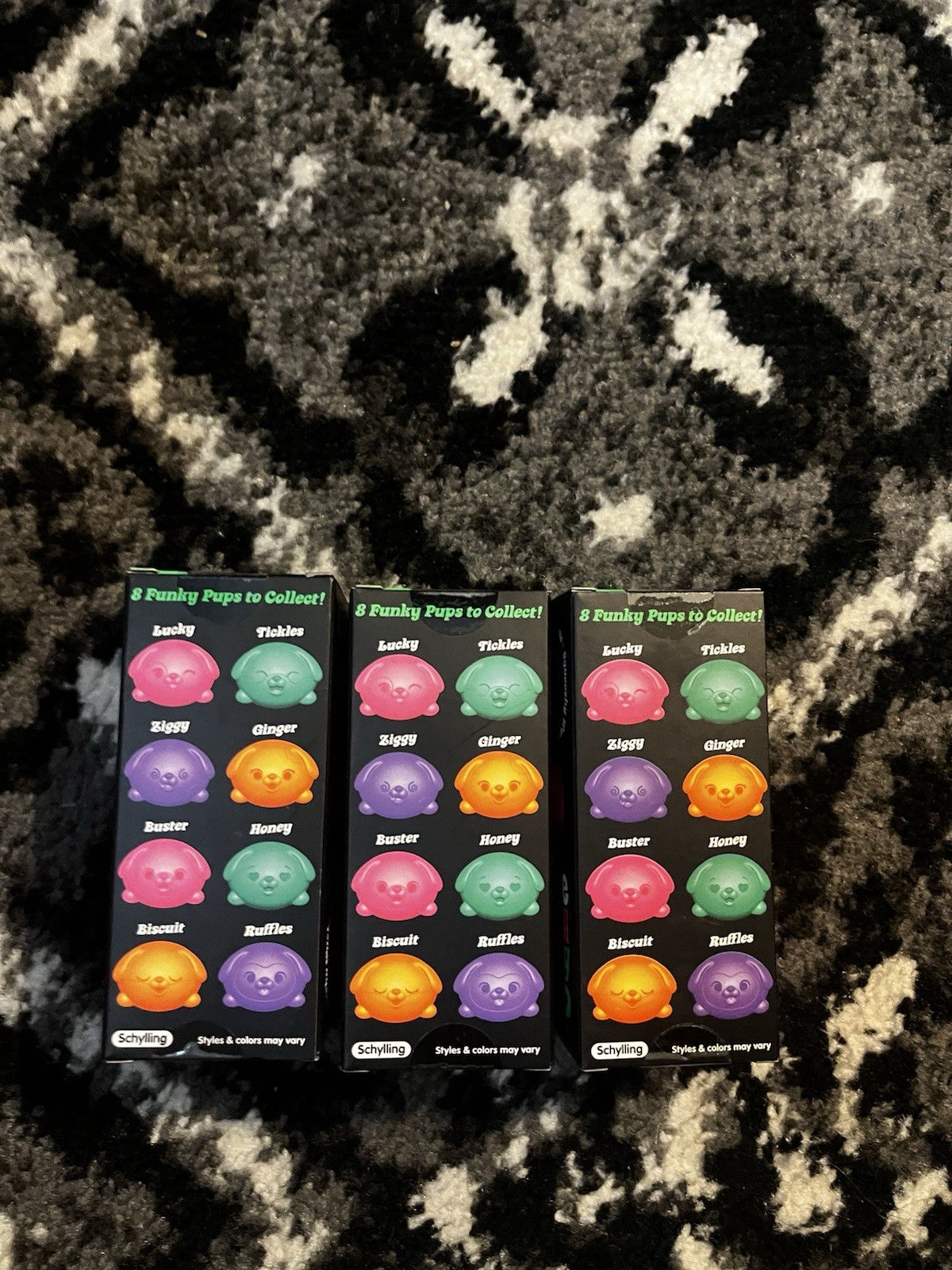 Teenie NeeDoh Nee Doh Funky Pup Dog 3 Pack x3 Pink Purple Blue Orange
