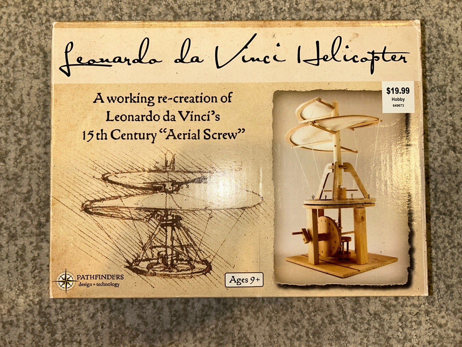 Pathfinders Leonardo da Vinci Helicopter 15th Century Aerial Screw Hobby Kit