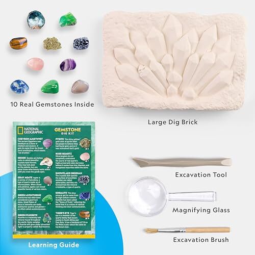 Learning Science Gifts For Kids Boys Girls Real Gem Crystal Kit Nat Geo Gemstone