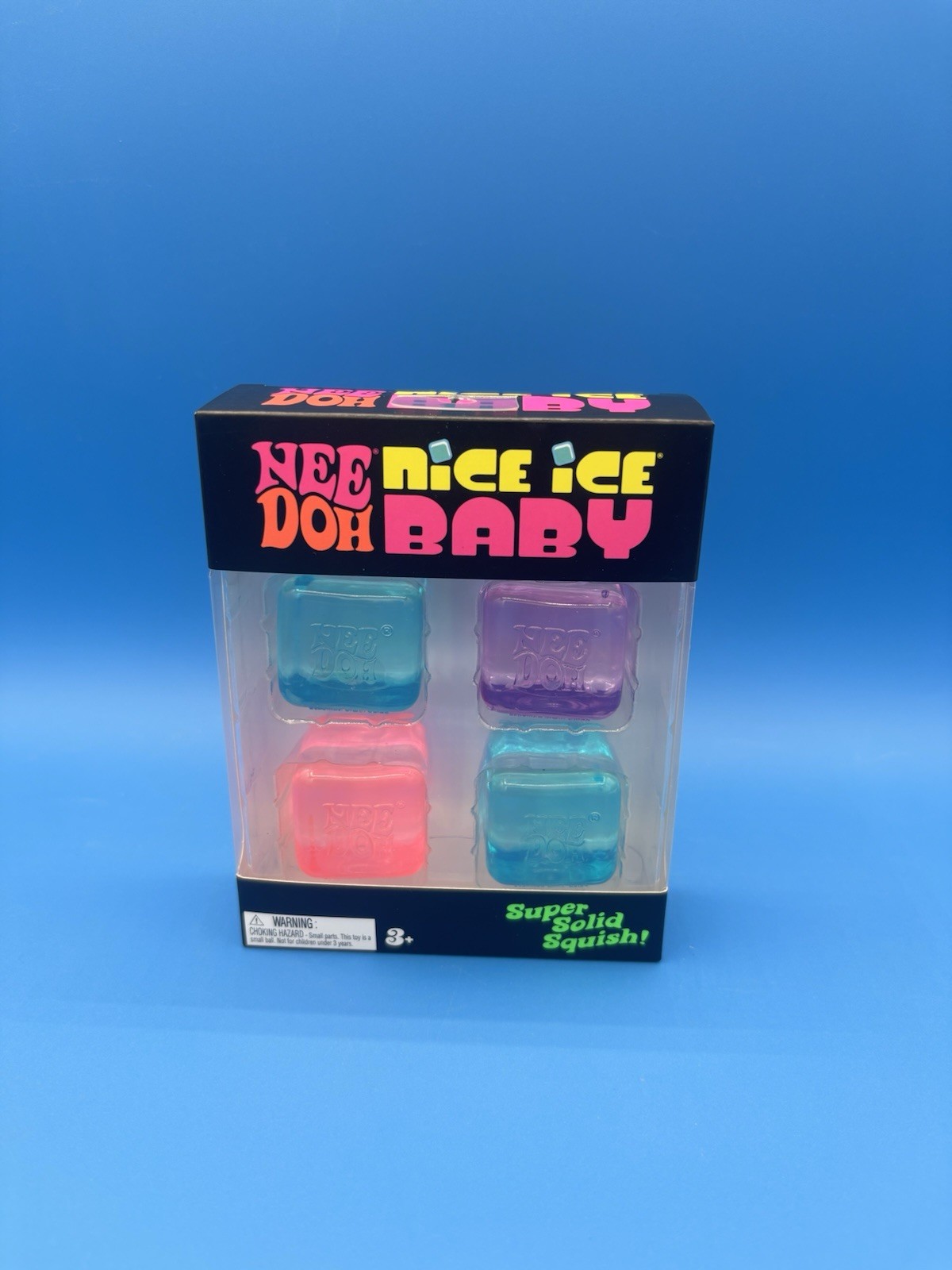 NeeDoh Nice Ice Baby 4 pack, Set of Four Nee Doh Mini Nice Cube Pink Blue Purple