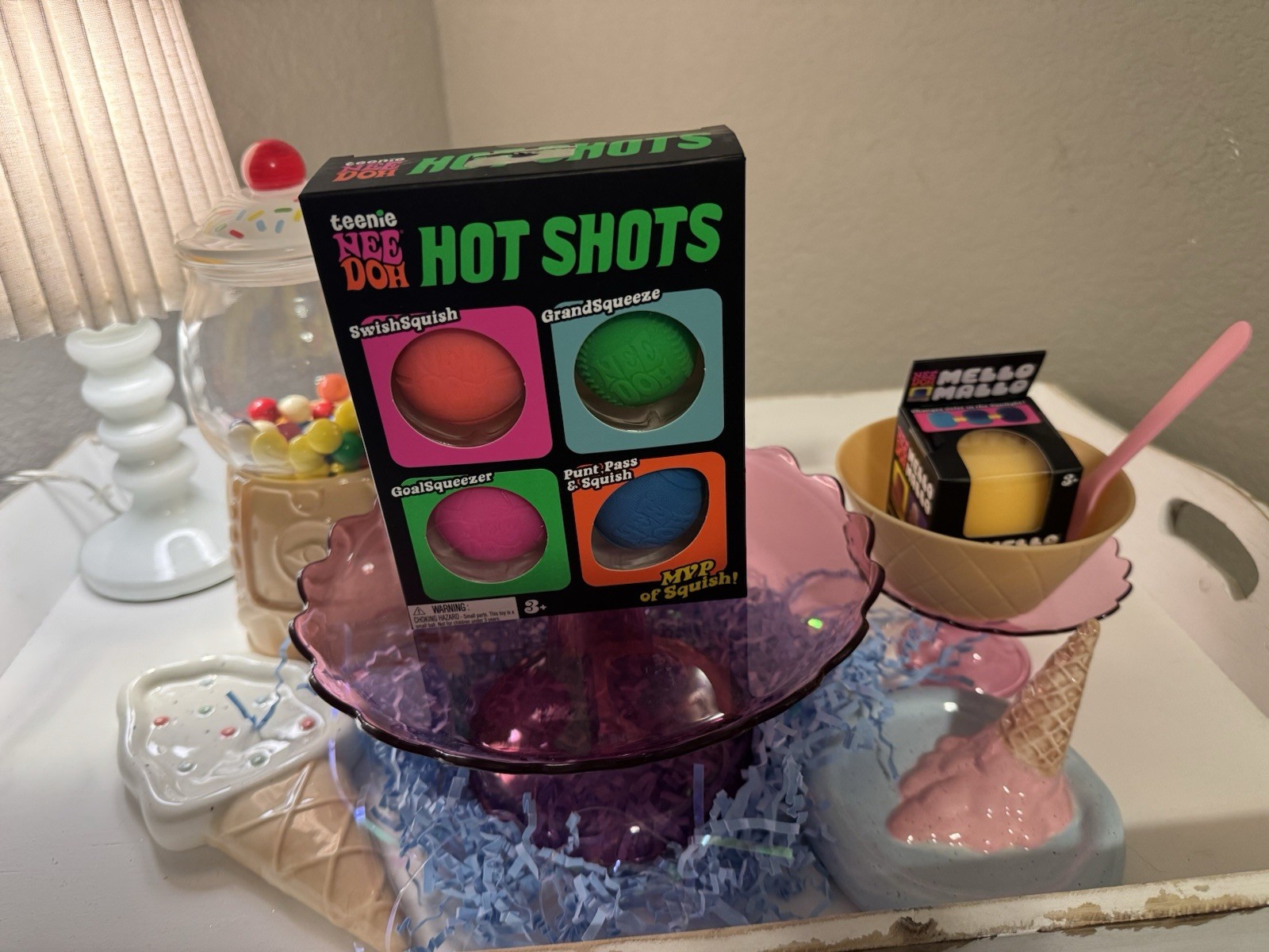 Needoh Teenie Hot Shots 4-Pack Nee Doh Set of 4 – Swish Grand Goal Punt BALLS!