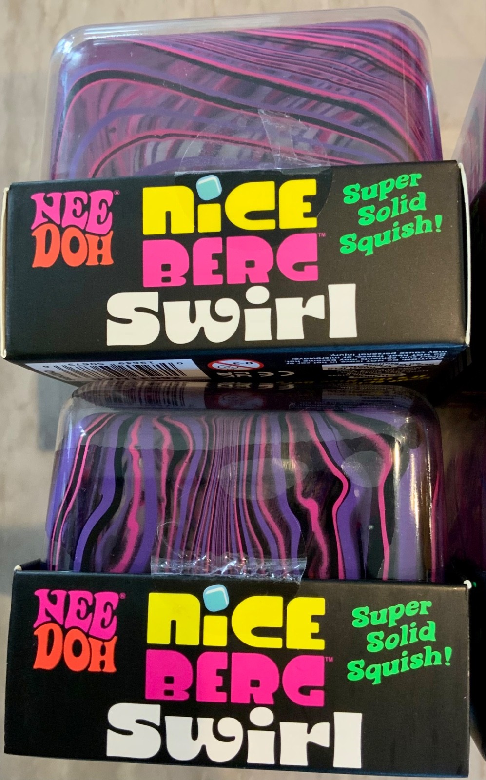 (SET OF 3) NeeDoh Nice Berg Swirl XL Giant Nee Doh Squishy Swirl Cube AUTHENTIC