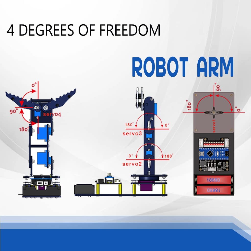 Robot Arm for Arduino, Smart Robot Building Kit That can Memorize and Repeat …