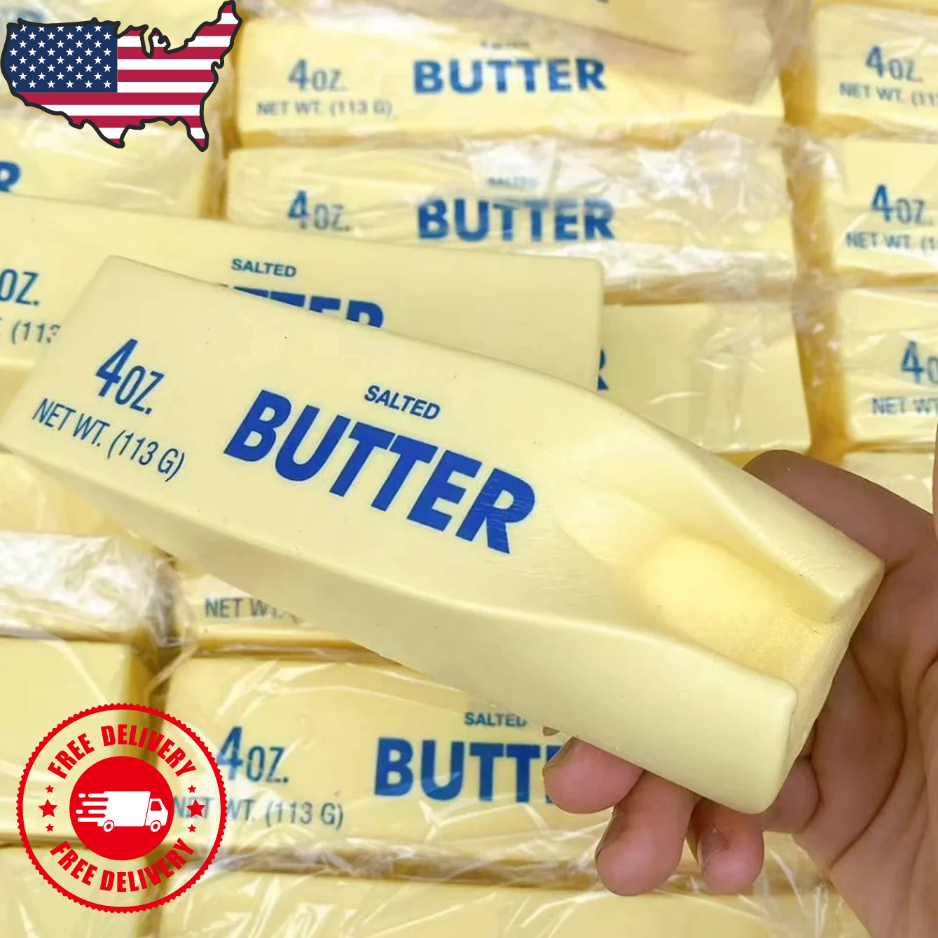 ✅ 1pc Butter Stick Squishy Fidget Toy Soft Stress Relief ADHD Anxiety Squeeze ✅*