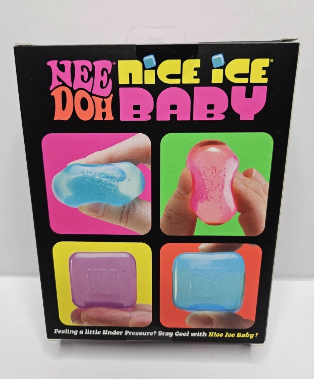 NeeDoh Nice Ice Baby 4 pack, Set of Four Nee Doh Mini Nice Cube Pink Blue Purple