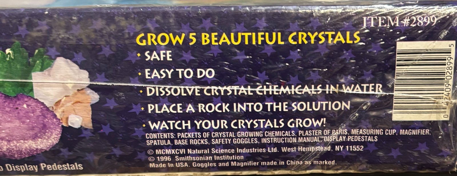 1996 Smithsonian Crystal Growing Kit #2899 Sealed