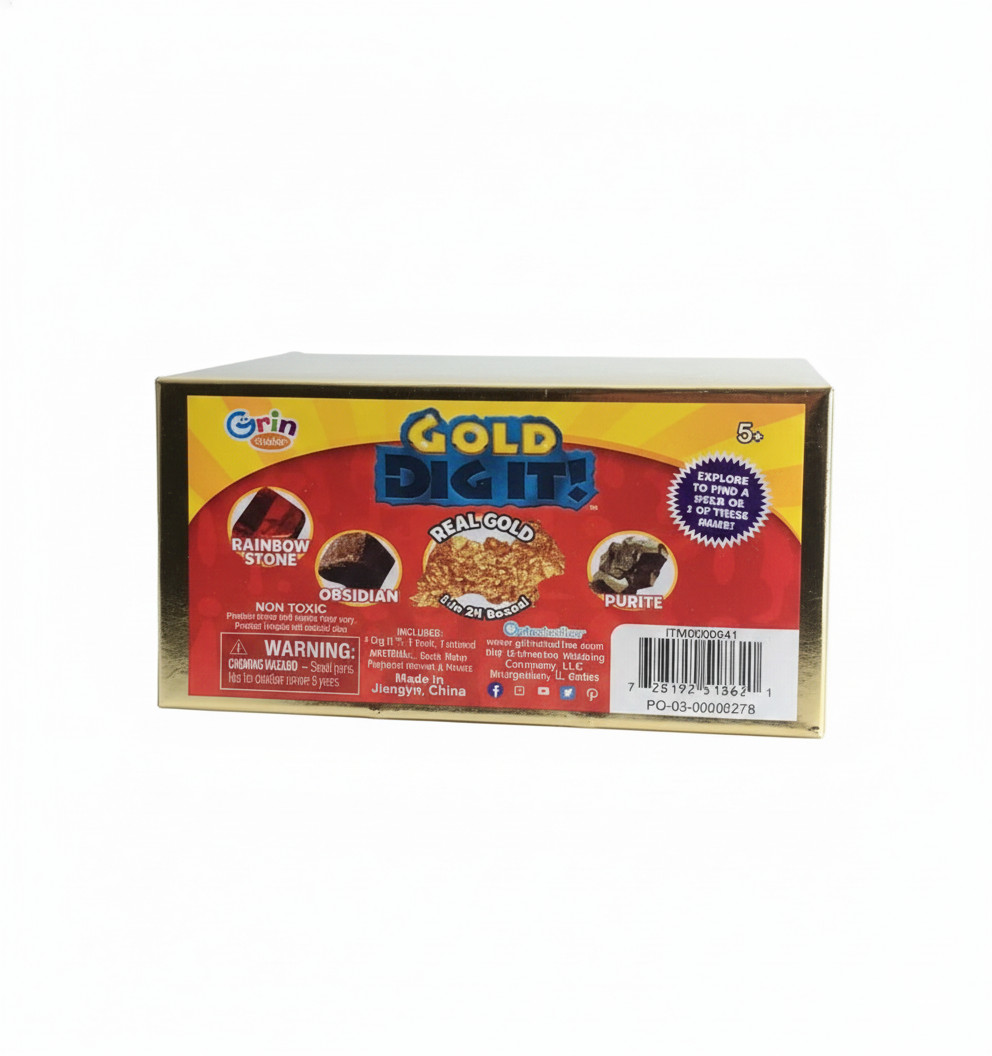 Grin Studios GOLD DIG IT Boxes REAL GOLD in 1/24 Sealed Party Gift Toy ~ New ~