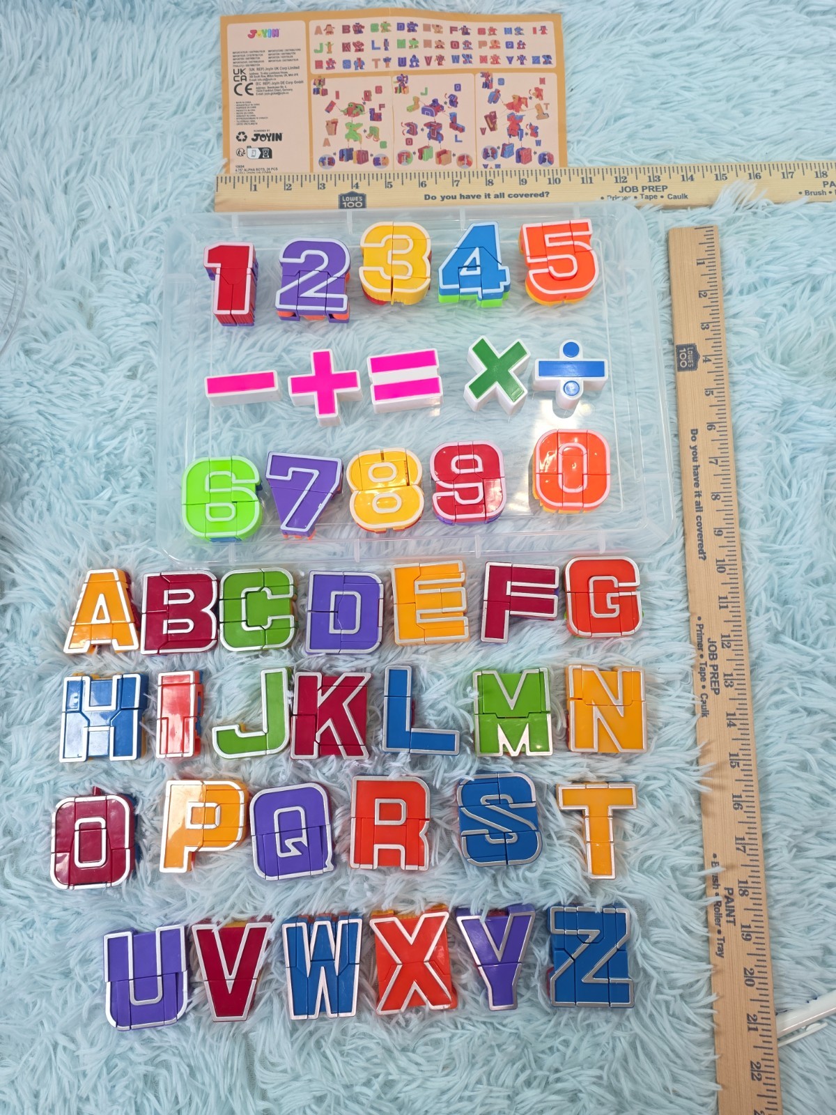 Lakeshore Alpha-Bots Math-Bots Transforming Toy Set Alphabet Numbers Math Lot