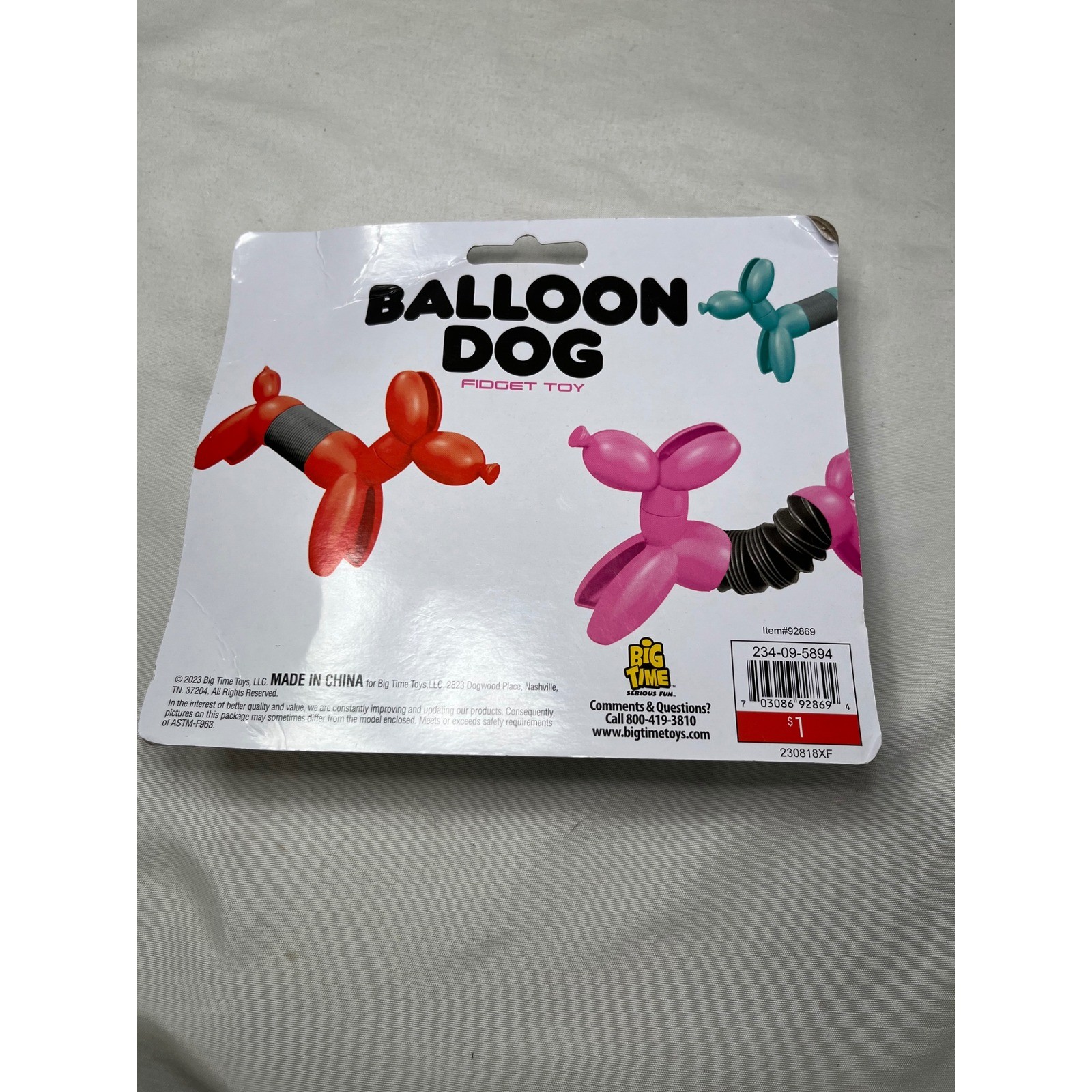 Big Time Toys Balloon Dog Fidget Toy Set of 3 Stretching Twisting Bending Fun