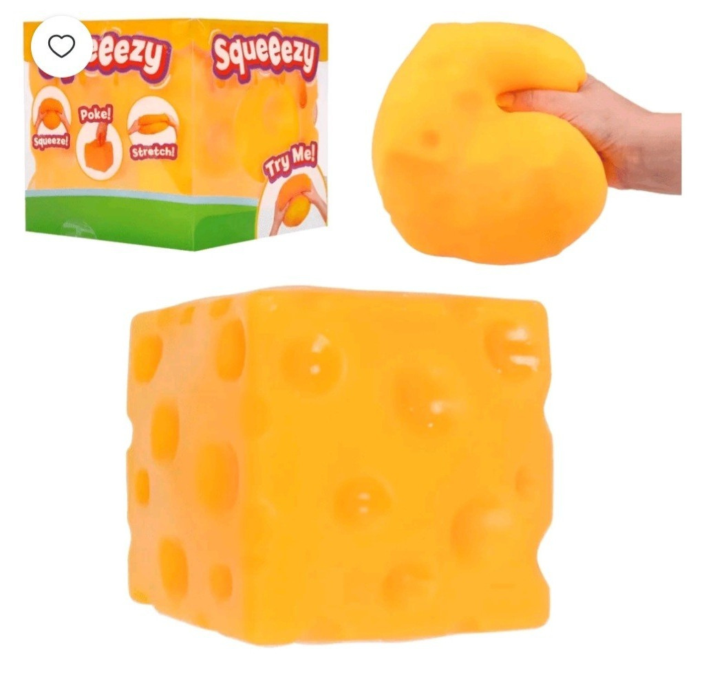 Squeezy Cheese Squishy Squeeze Toy Yellow Age 3-4 Years, 4-7 Years