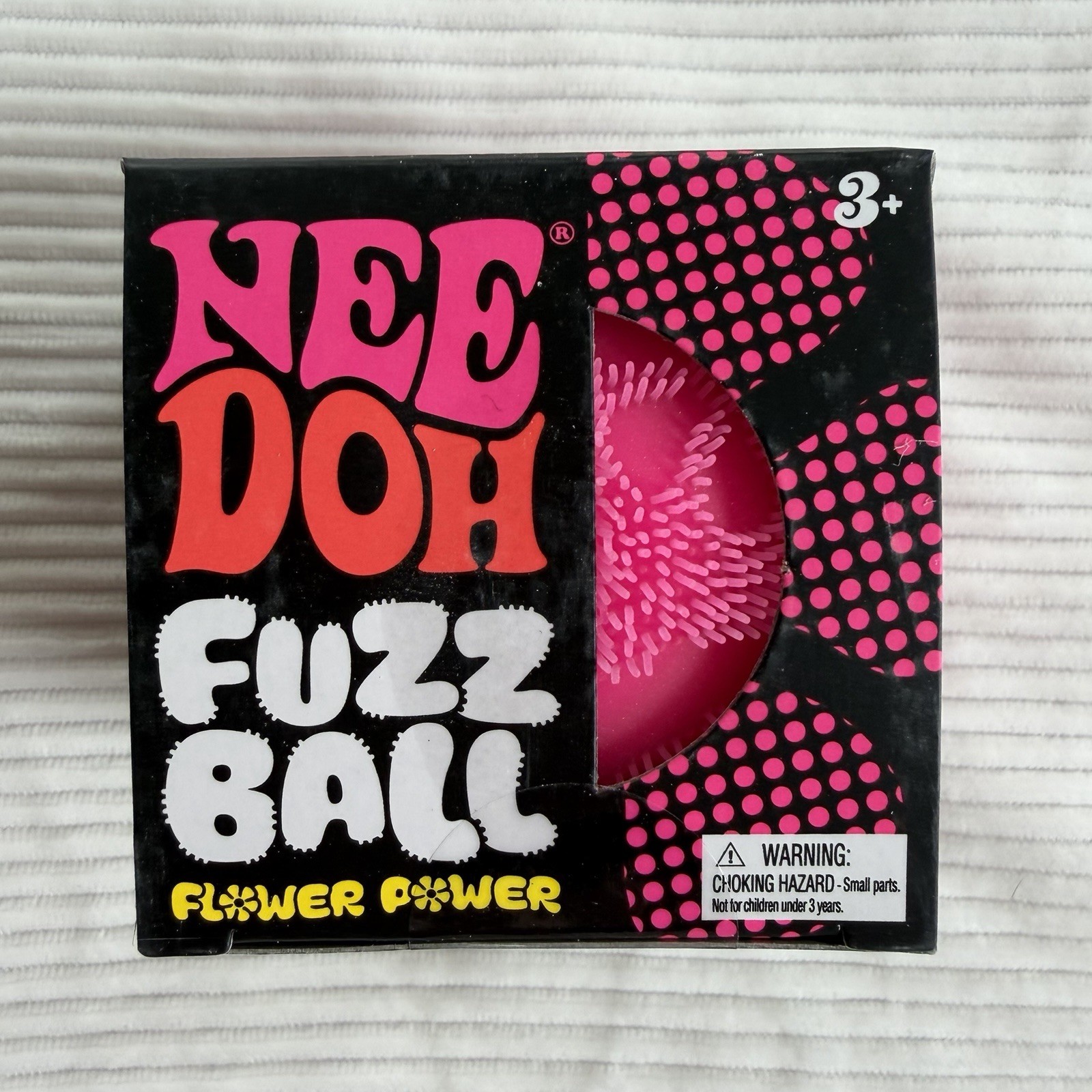 Schylling NeeDoh Fuzz Ball The Velvet Squeeze Flower Power Pink TikTok VIRAL