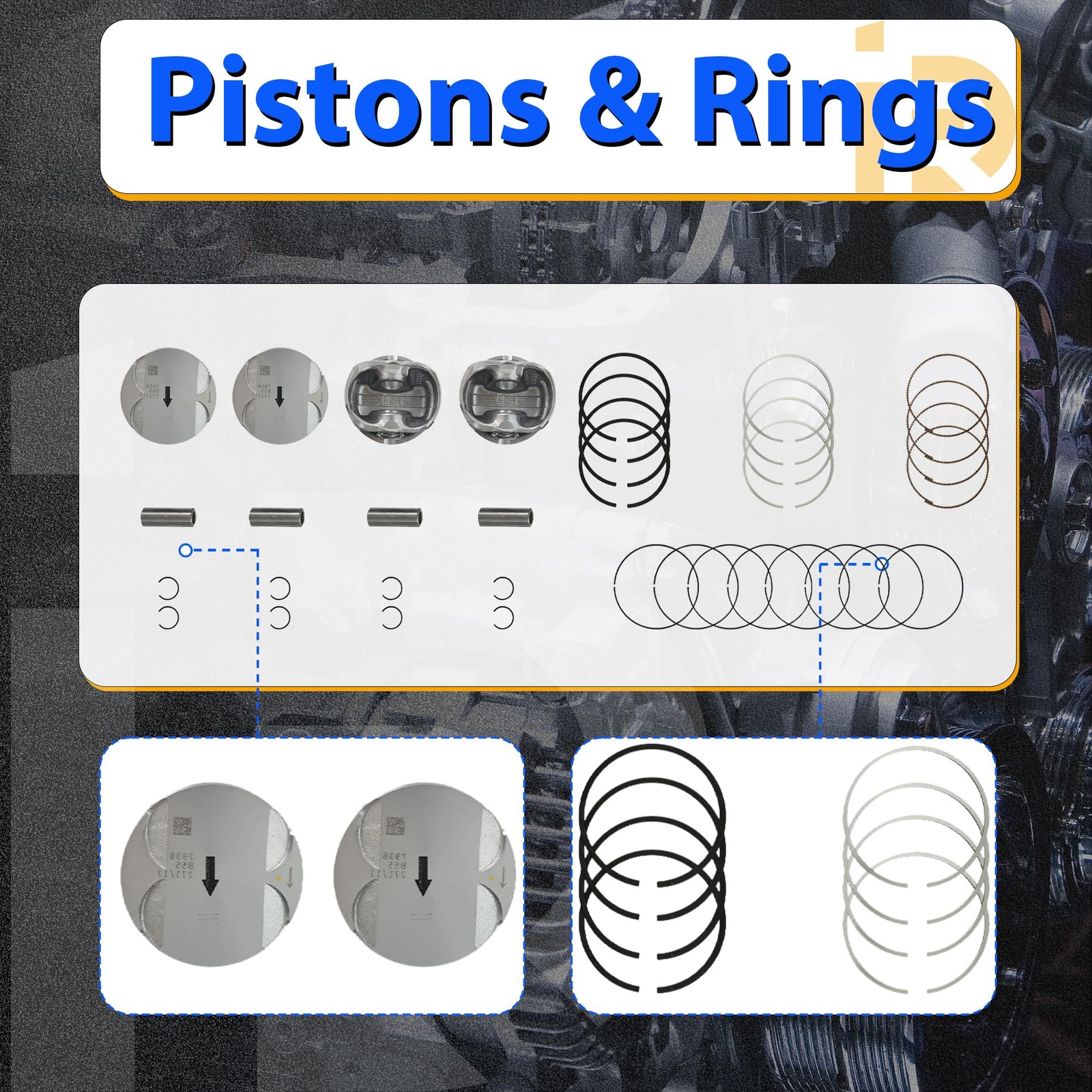 Engine Rebuild Kit w Pistons Bearings Valves for GM 2.4L 2010–2017
