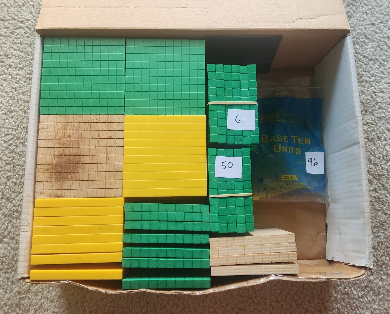 Base 10 Blocks ETA / Cuisenaire 221 Various Pieces