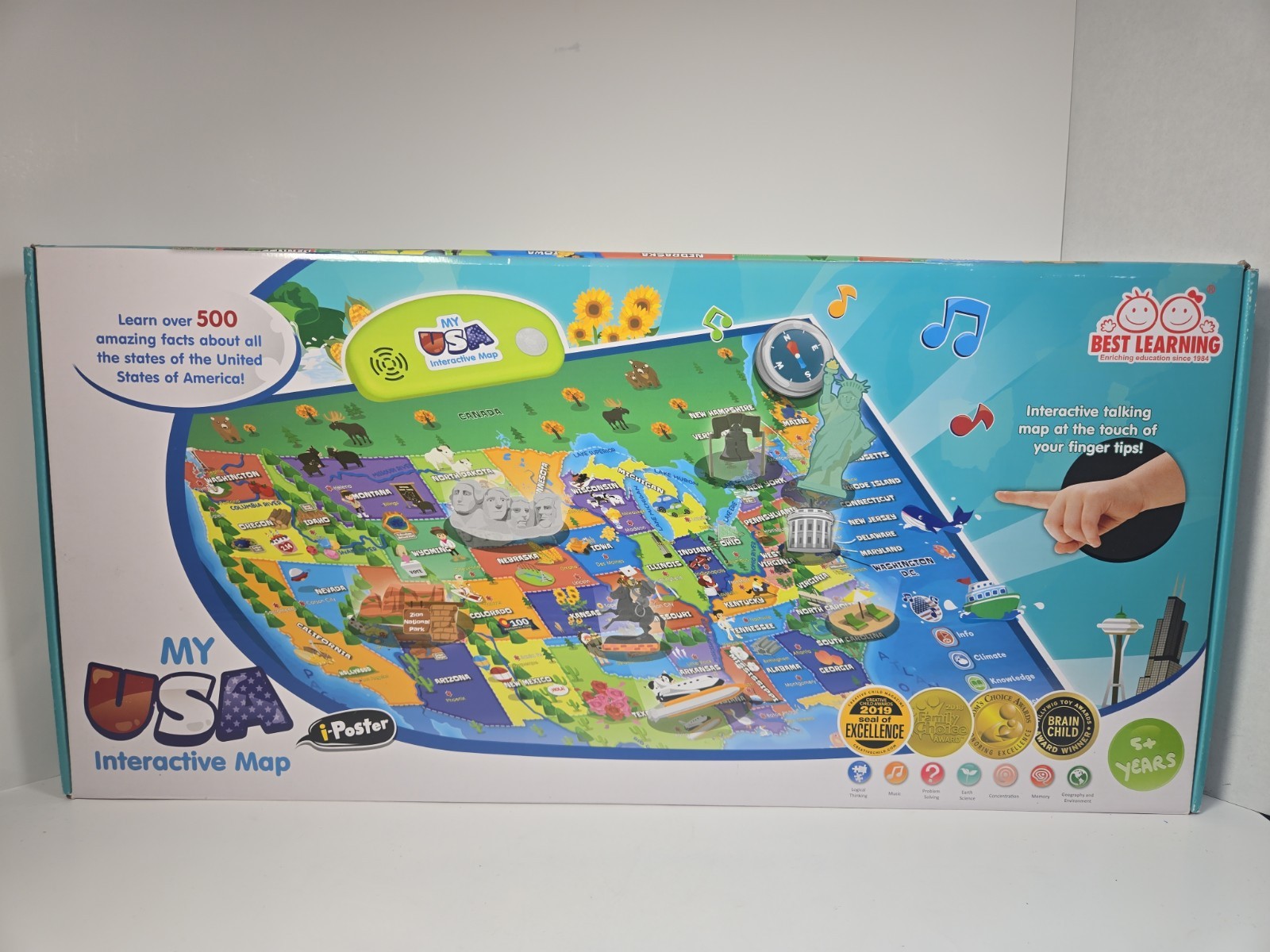 BEST LEARNING i-Poster My USA Interactive Map Educational Talking Toy Kids New