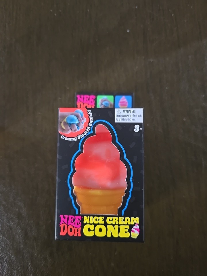 Orange Nee Doh Nice Cream Cone Tactile Squeeze Toy
