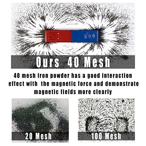 Magnetic Iron Filings for Science Experiments – 32oz Iron Powder with Shaker Lid
