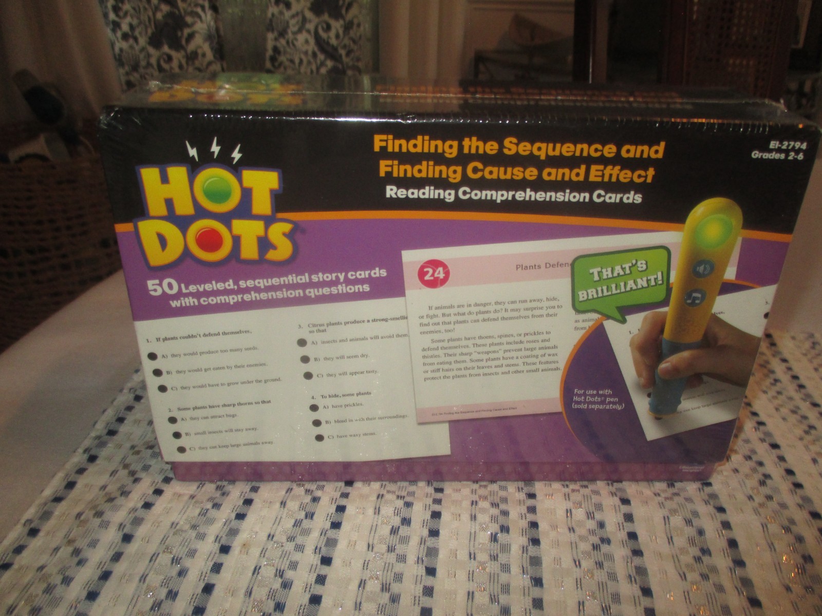 HOT DOTS “NEW & SEALED” FINDING THE SEQUENCE READING COMPREHENSION CARDS