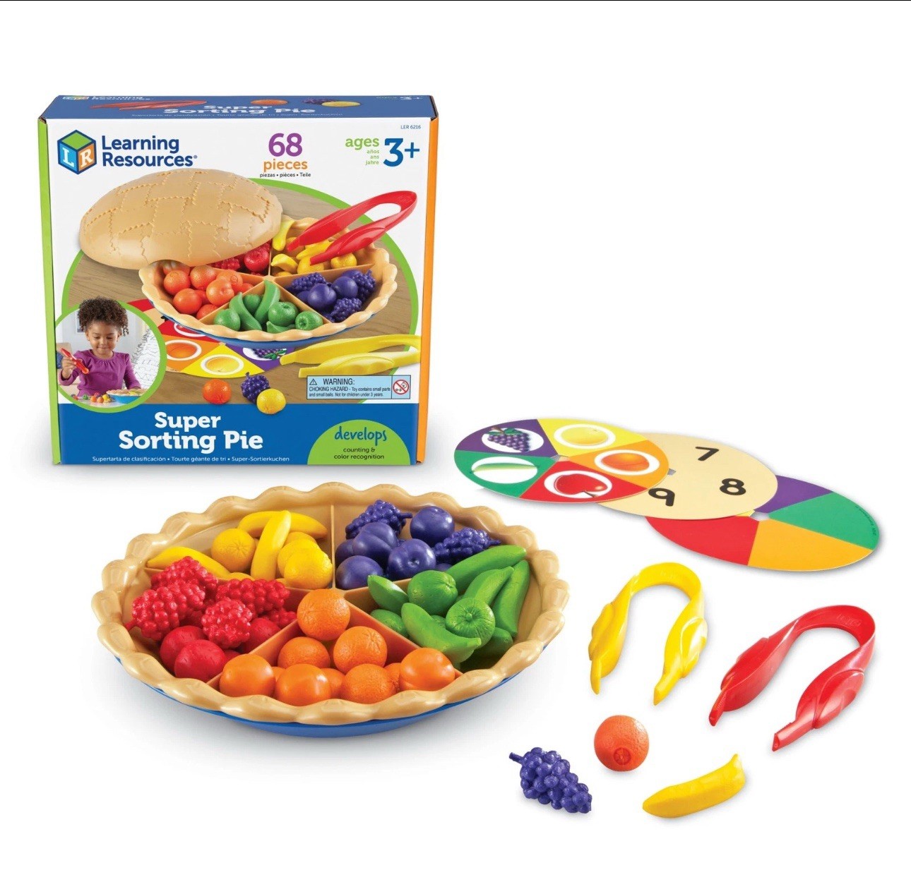 Learning Resources Super Sorting Pie, Fine Motor Toy, Play Food, Ages 3 and Up