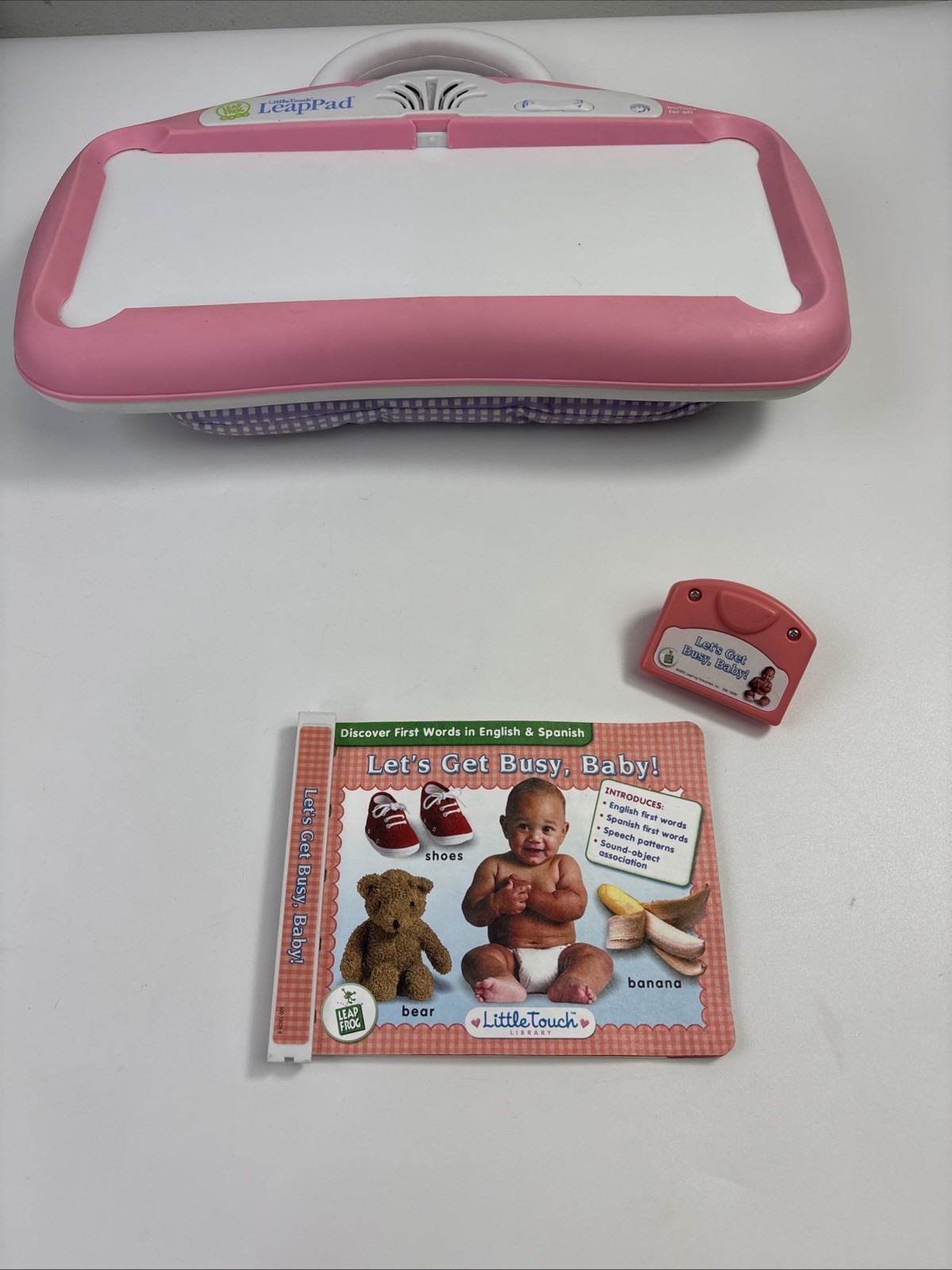 Leap Frog Little Touch Leap Pad Learning System PINK 8 Books & 7 Cartridges &Bag