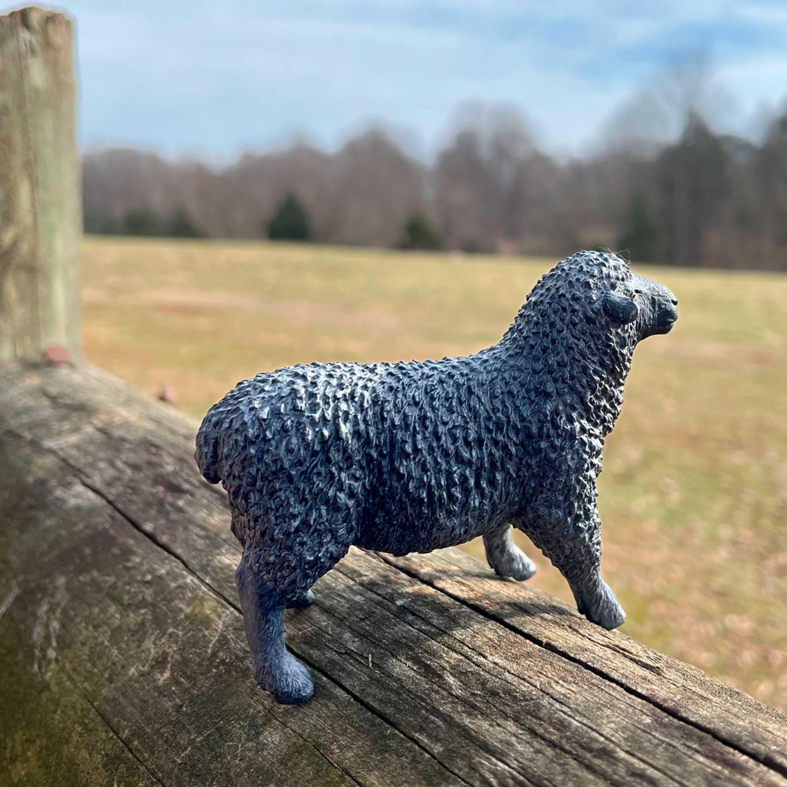 Black Sheep Figurine – Realistic, Hand-Painted 3.25″ Model Figure – Educational
