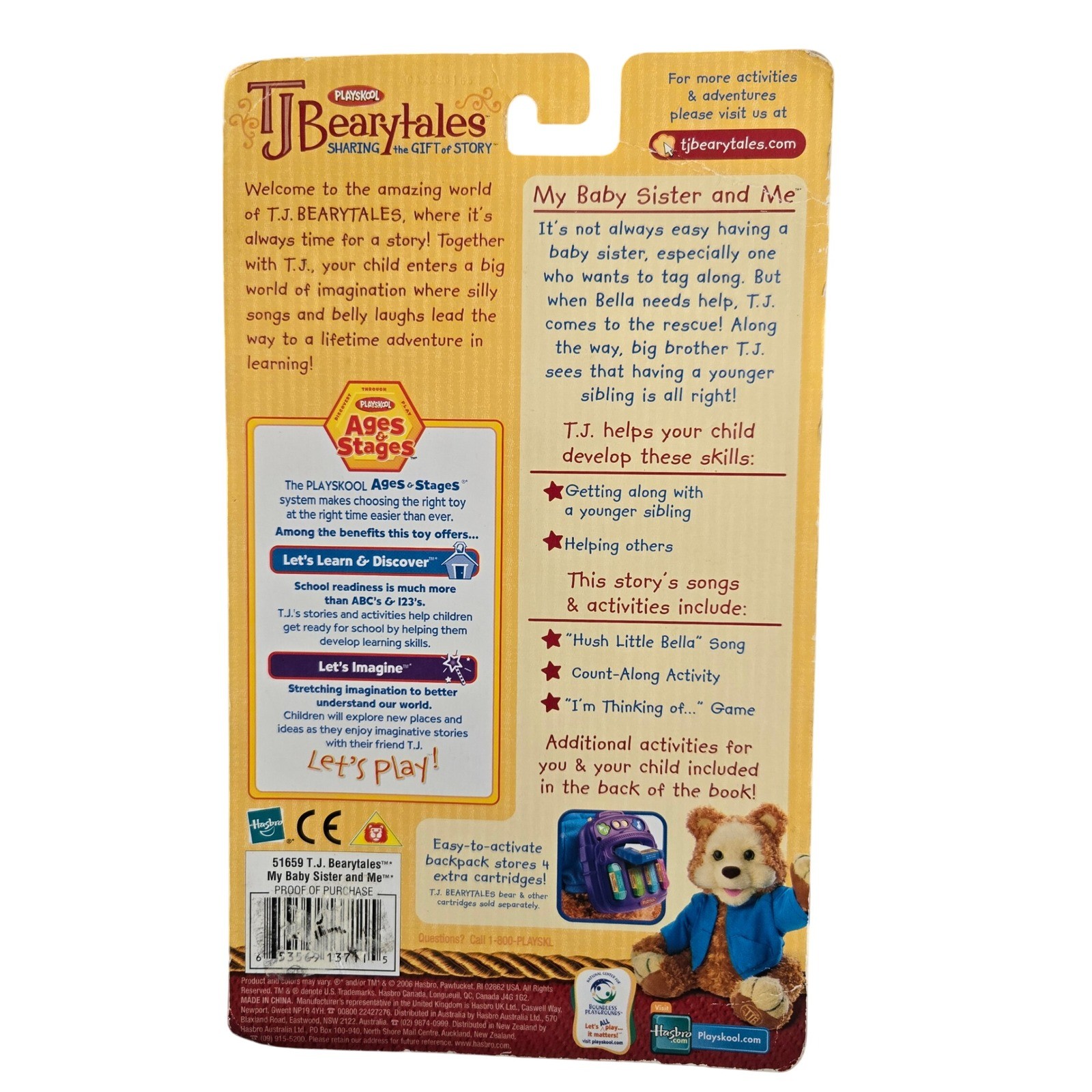 Playskool TJ Bearytales My Baby Sister and Me Educational Game Ages 3+ Vintage