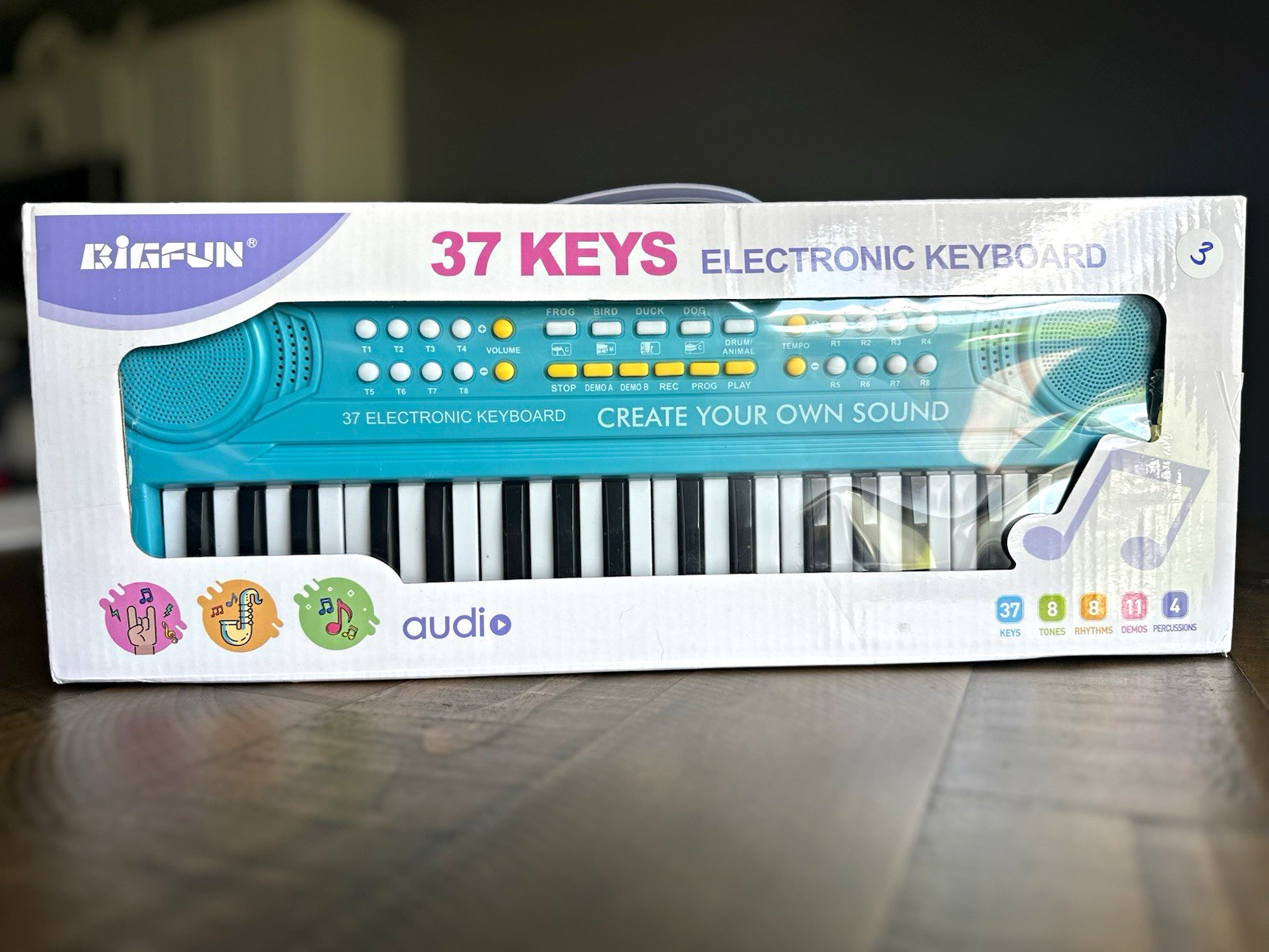 BIGFUN 37-Key Electronic Keyboard with Audio, Ages 4-7 & 8-11 Years