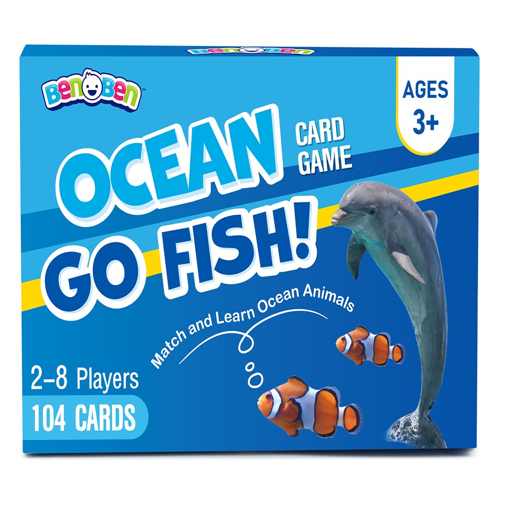 Go Fish Card Game for Kids 104 Cards Ocean Theme Memory Matching Game Fun Facts