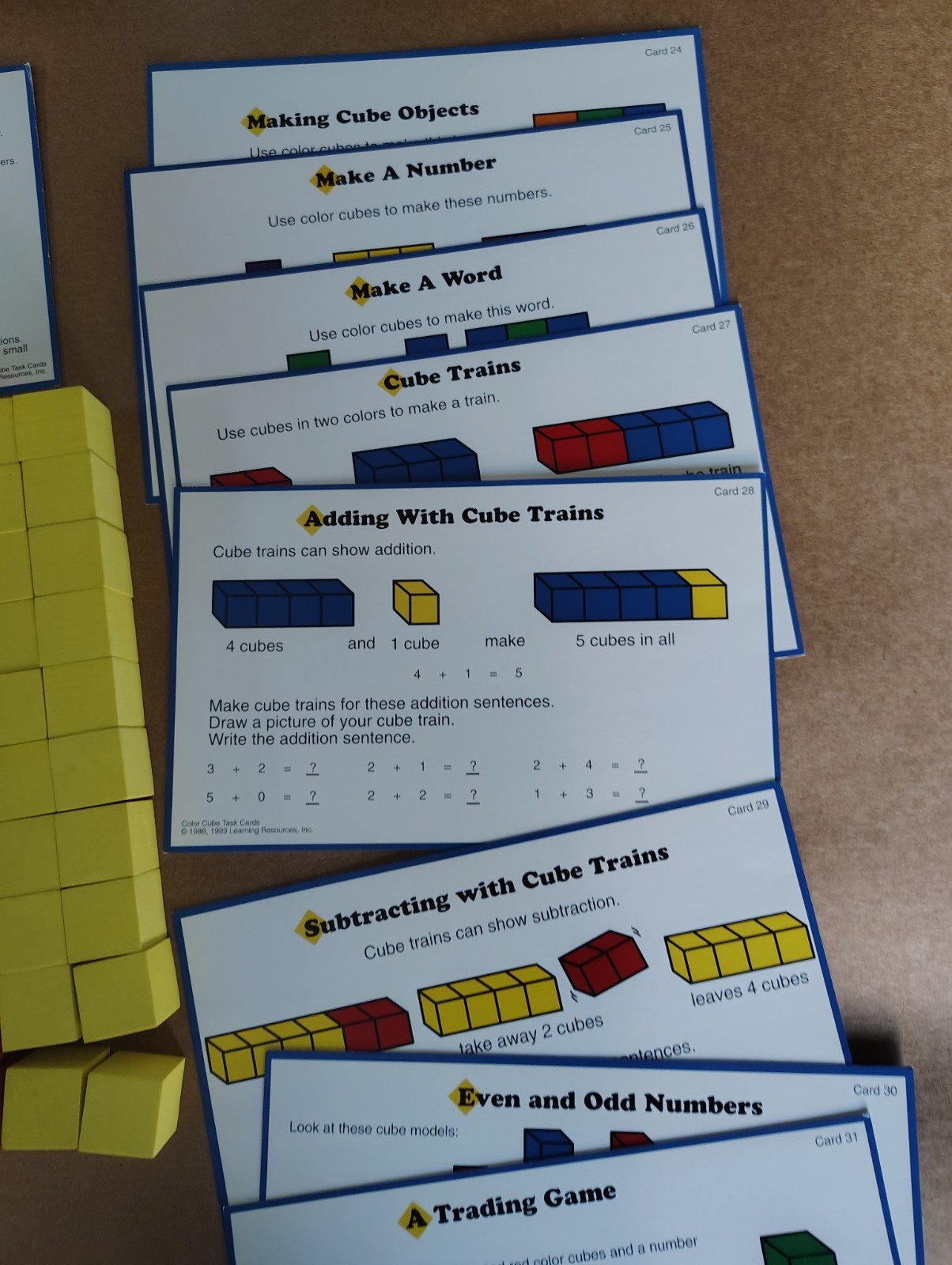 Learning Resources Color Cube Activity Task Cards 102 FOAM Quiet Shape Cubes