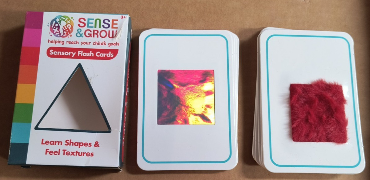 Sense & Grow Sensory Flash Cards Learn Shapes & Feel Textures-10 Pack