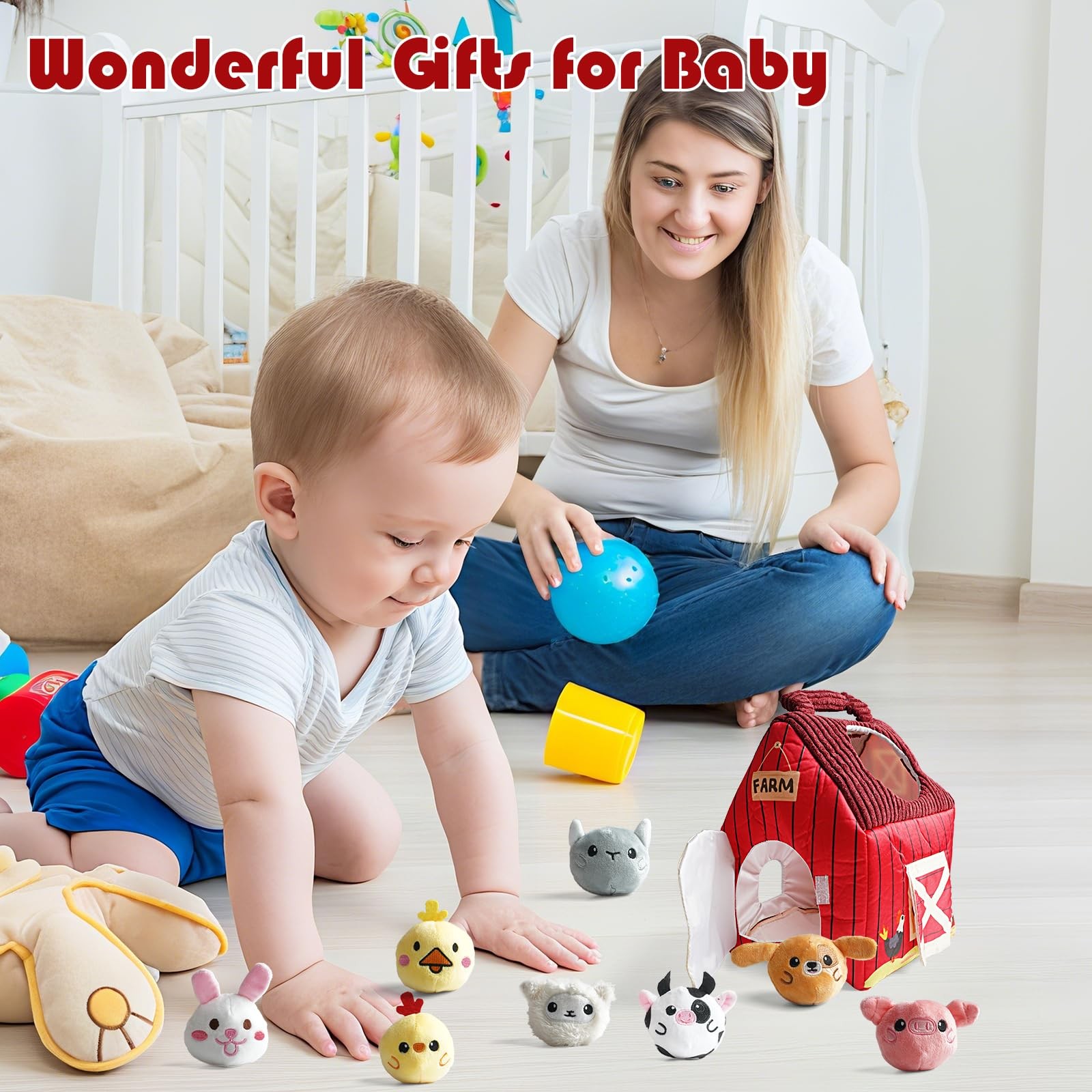 YideOtmz Baby Montessori Toys 6-12 Small, Red, Pink, Yellow, White, Black