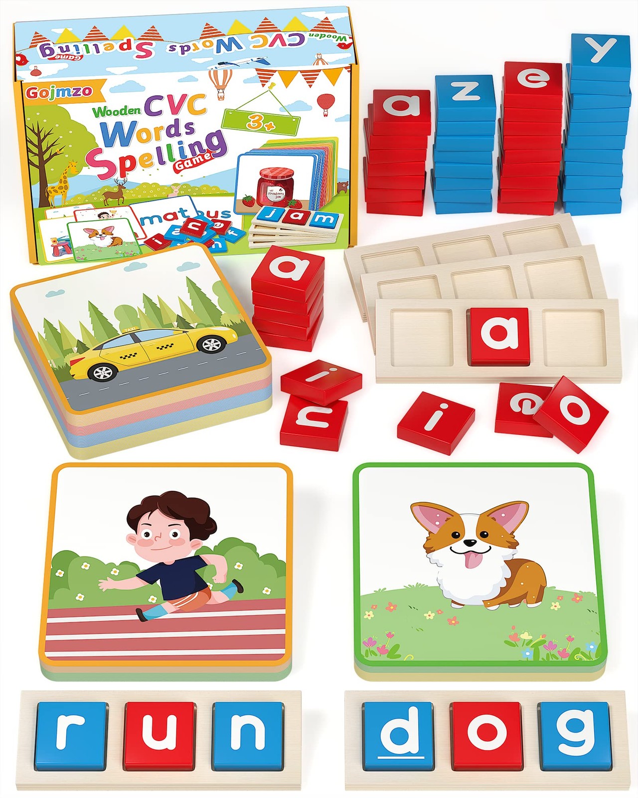 Wooden CVC Word Spelling Games, Montessori Educational Learning Toys Gifts fo…