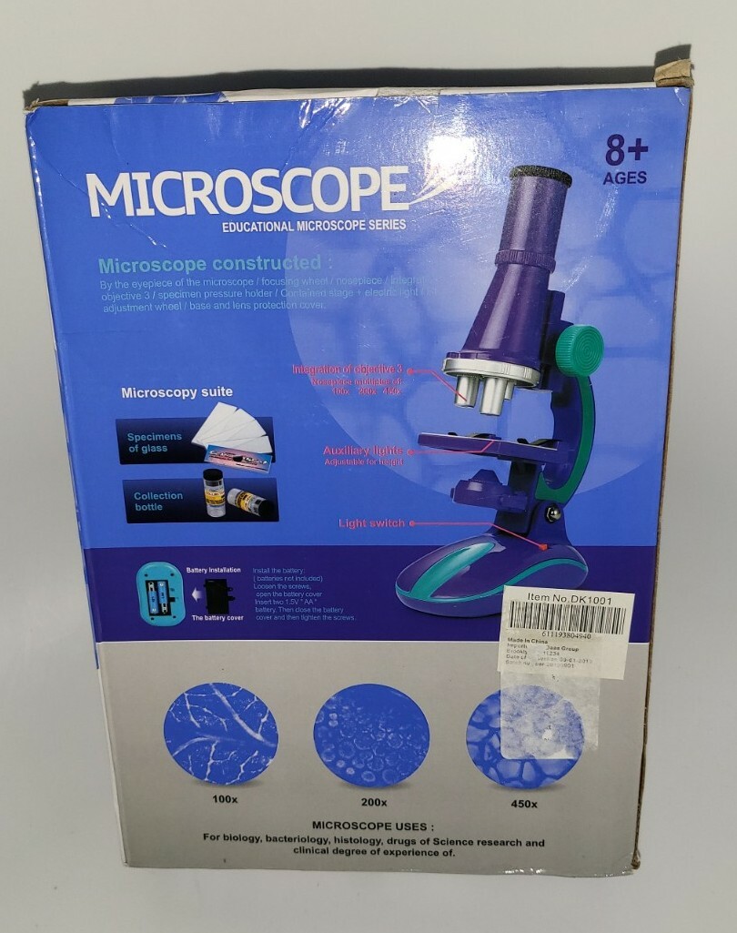 CHANG SHENG TOYS C2127 Early Development Science LED Microscope Toy Purple Green