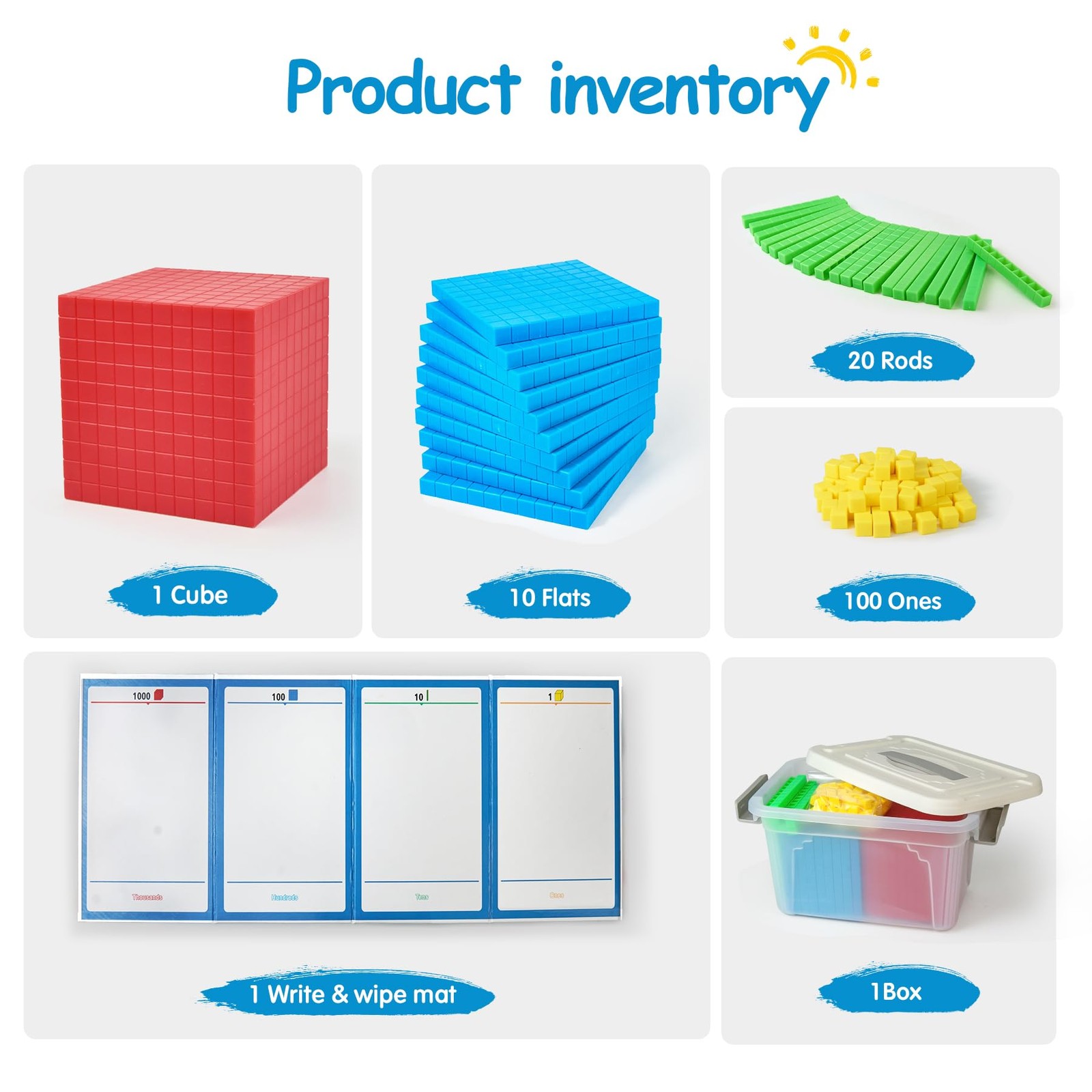 XYGROOW Math Manipulatives for Kids Aged Small, Red, Blue, Yellow, Green