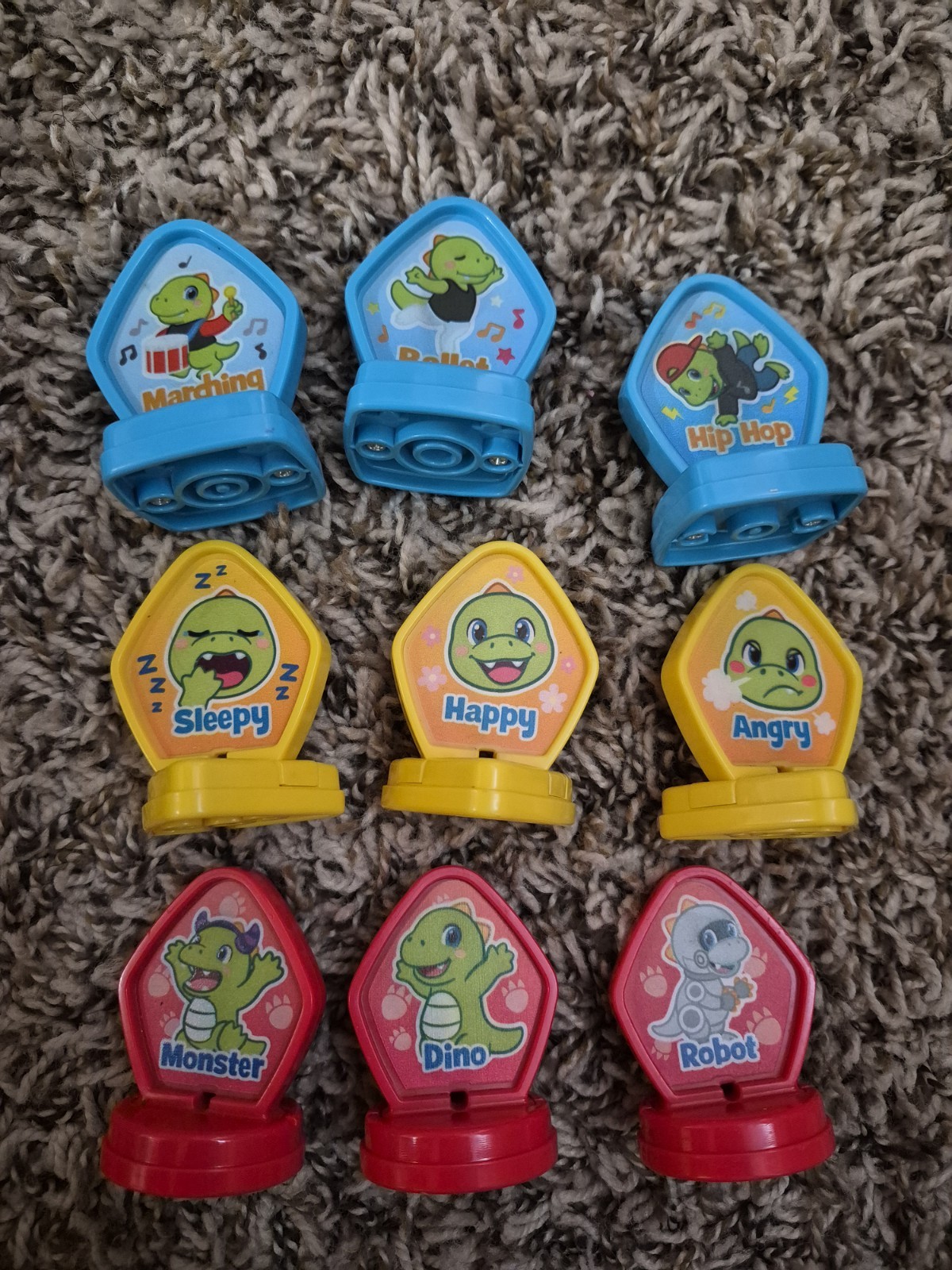 VTech Mix and Match-a-Saurus Replacement Pieces Parts Yellow Red Blue 9pc