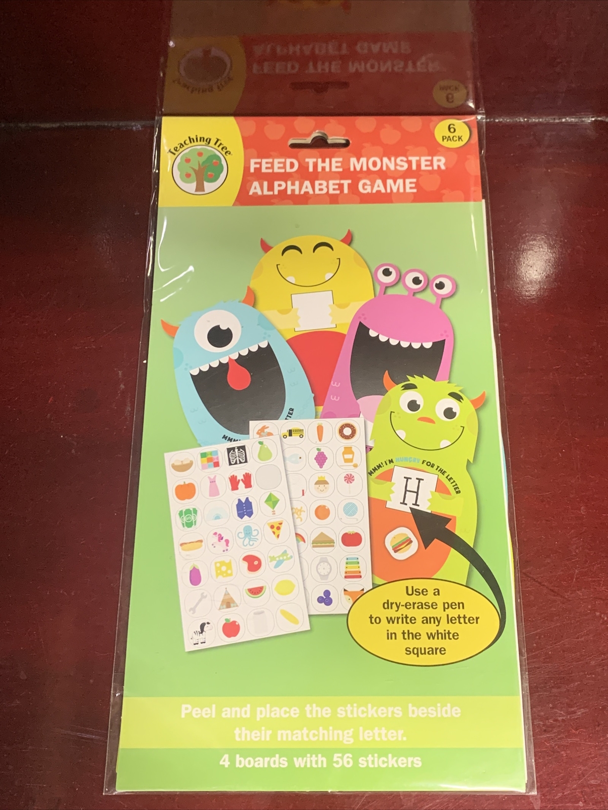 Teaching Tree Feed The Monster Alphabet Game 6pack brand new