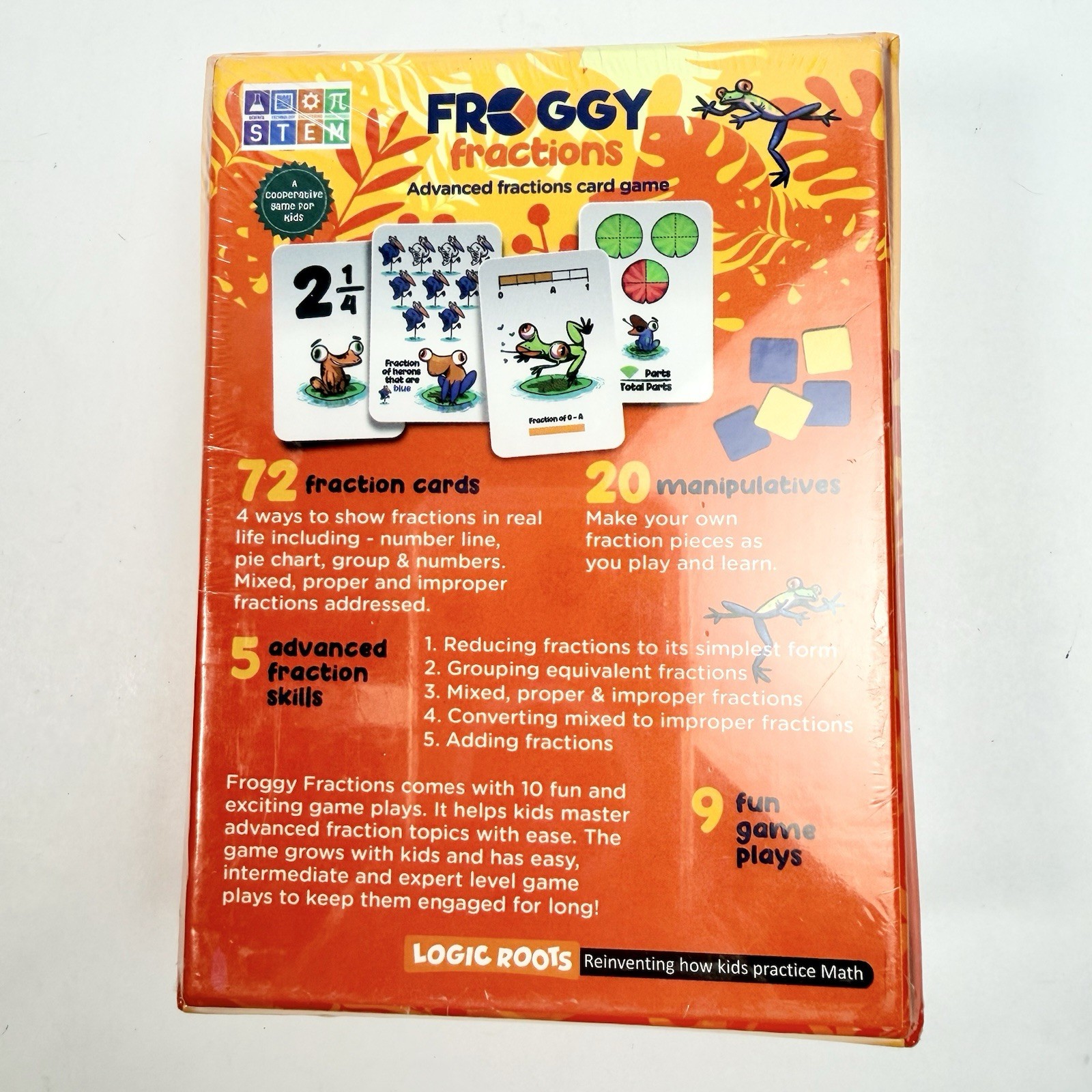 Logic Roots Froggy Fractions Math Card Game STEM Learning – Sealed (Ages 9+)
