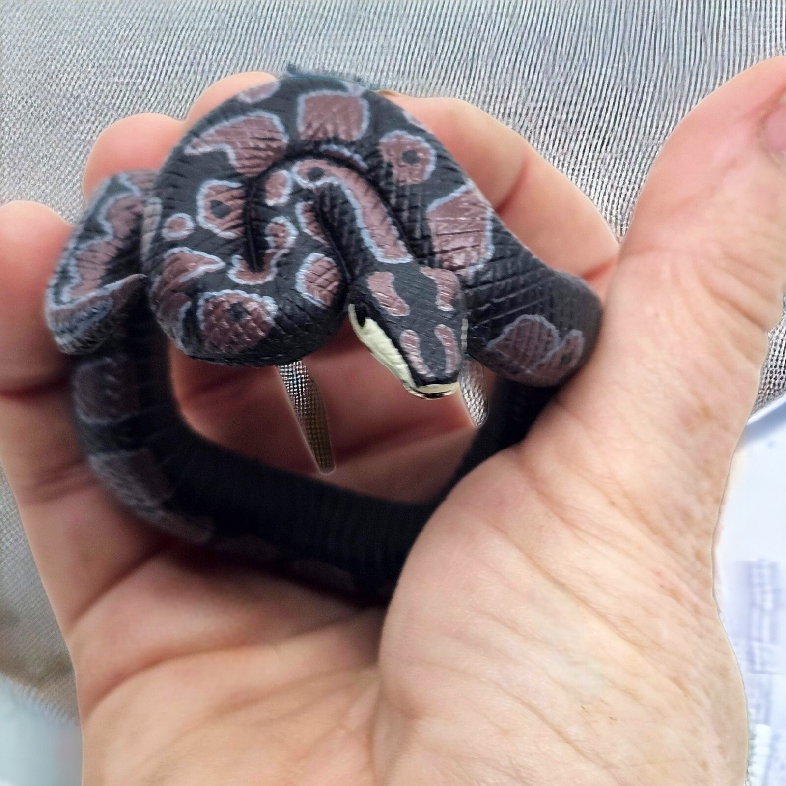 Ball Python Bracelet for Kids Small Plastic Snake Toy Realistic Decoration