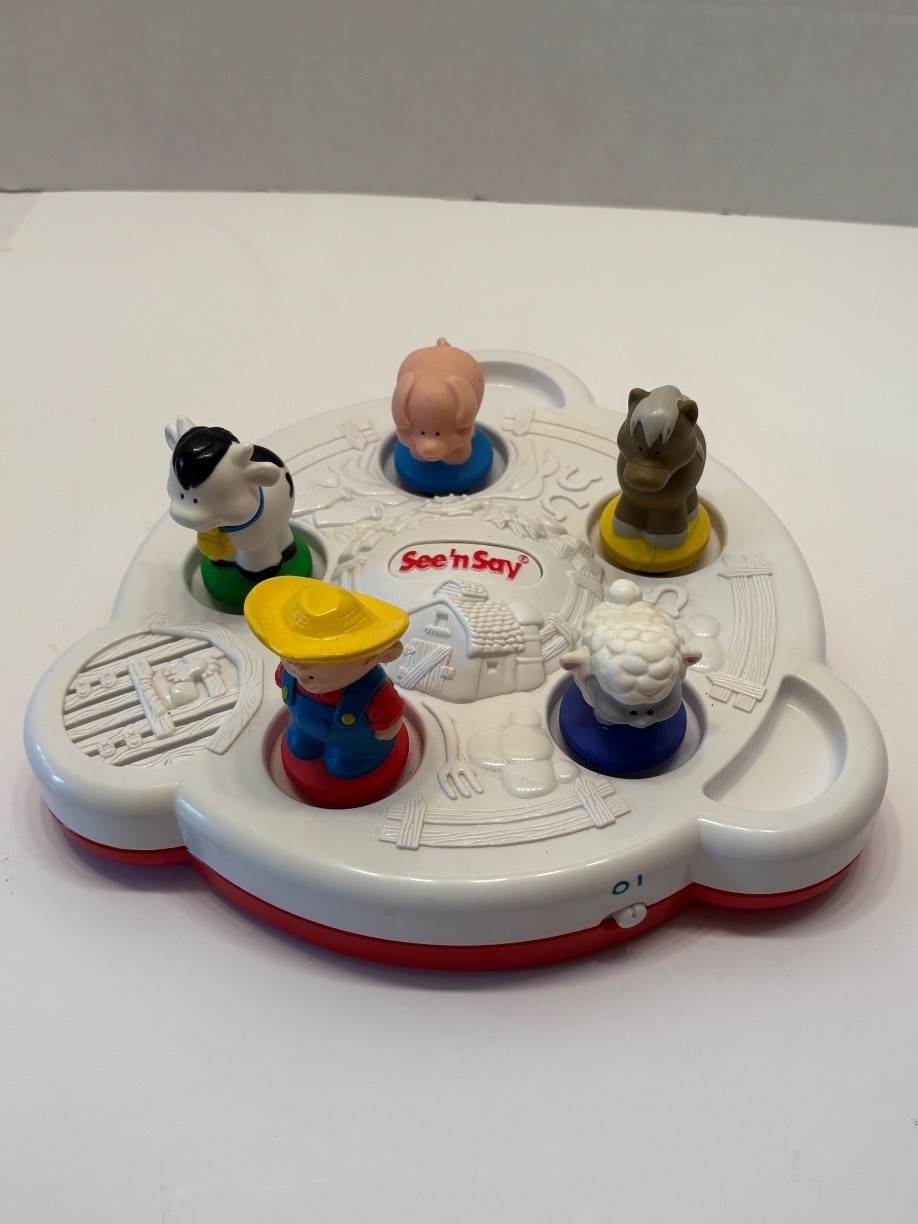 Vintage 1995 Mattel See-n-Say 3D Old MacDonalds Animals Toy TESTED & WORKS