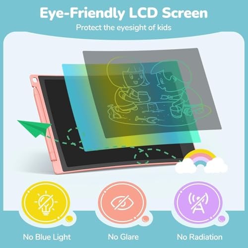 LCD Writing Tablet Set, 8.5 Inch Colorful Doodle Blue & Pink & Yellow & Purple
