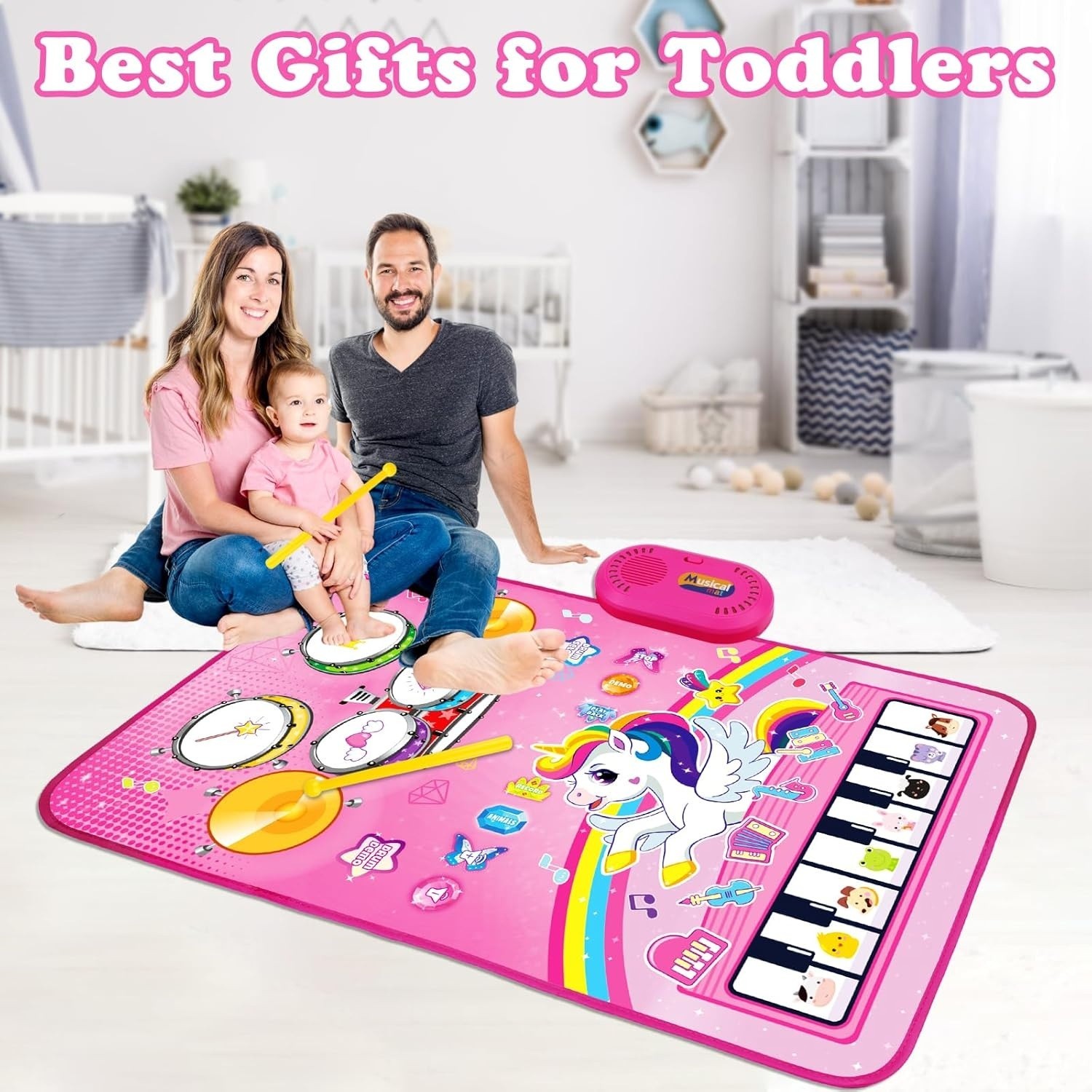 Toys For 1 Year Old Girl Gifts: Baby Musical Mat Toddler Toys, 3 in 1 Piano Drum