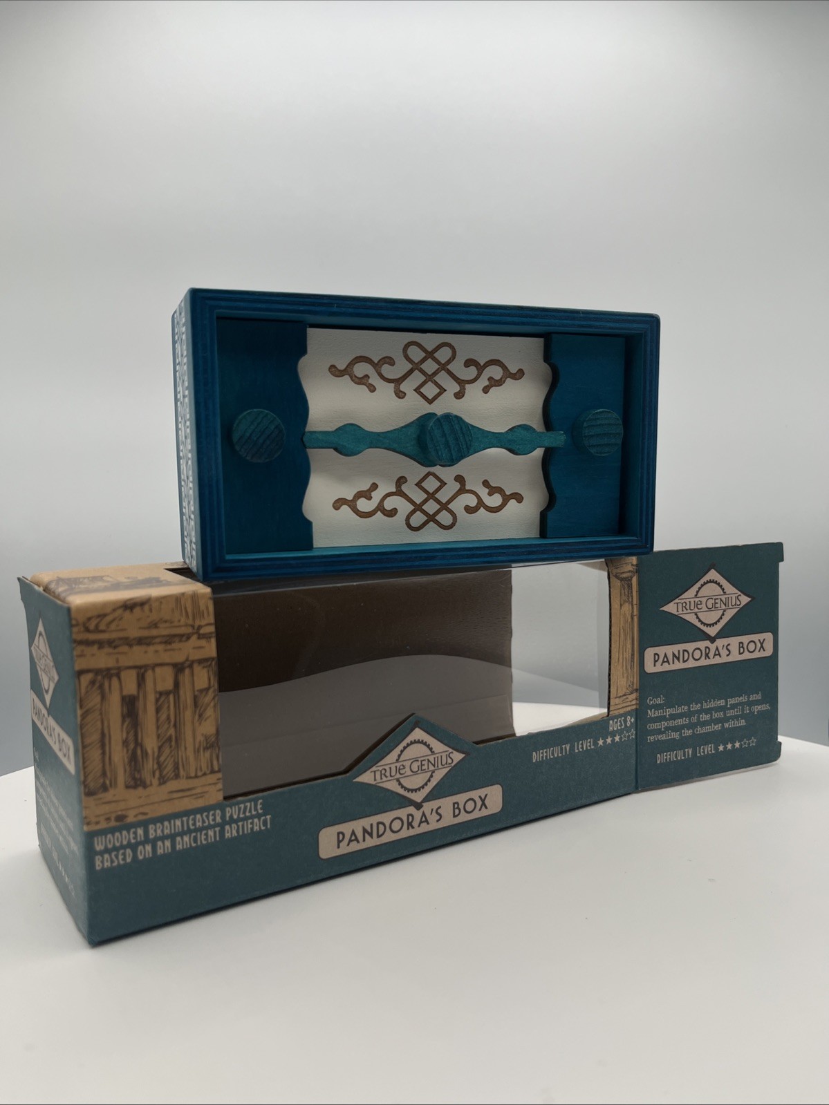 NIB! Lot Pharaoh’s Tomb & Pandoras Box True Genius Wooden Brainteaser Puzzles
