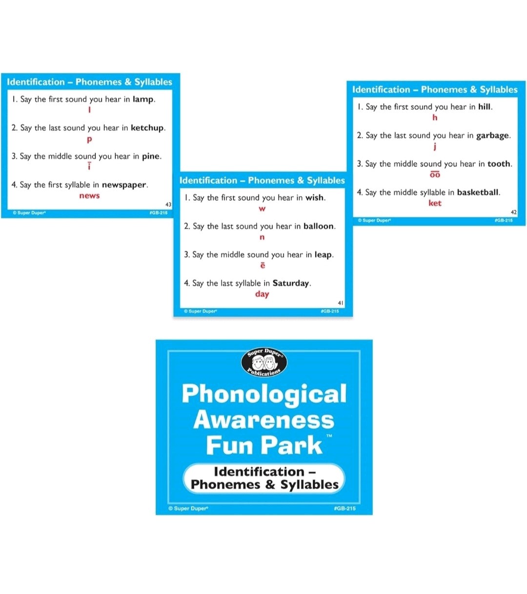 Phonological Awareness Fun Park With Electronic Spinner Super Duper Publications
